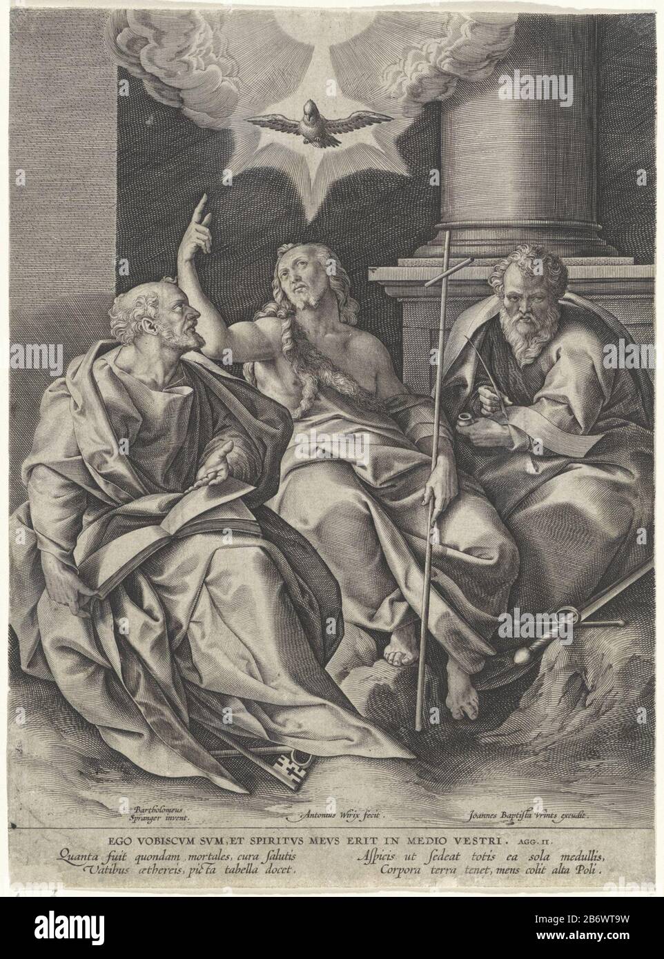 Johannes De Doper A Rencontre Petrus En Paulus Jean Baptiste Flanque De Saint Pierre La Cle