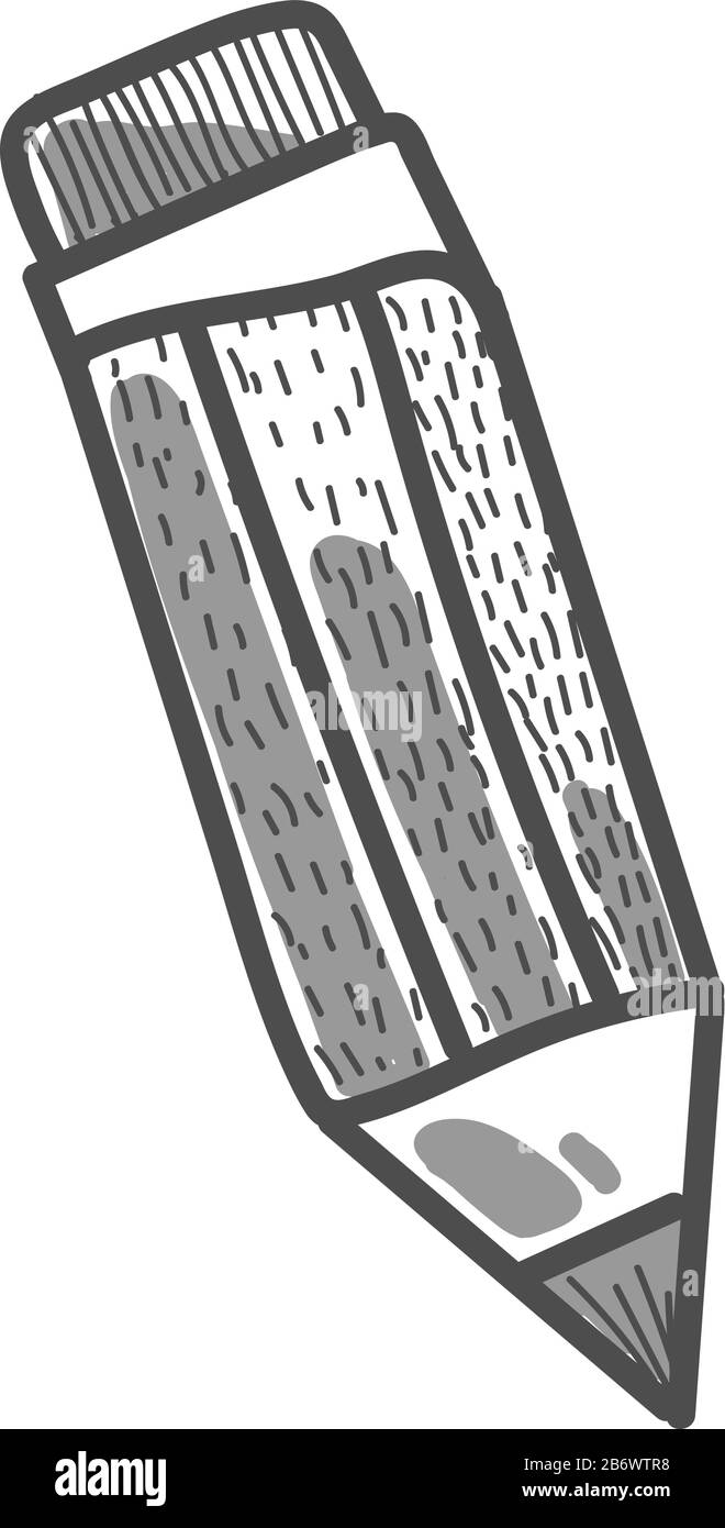 Dessin d'un crayon, illustration, vecteur sur fond blanc. Illustration de Vecteur