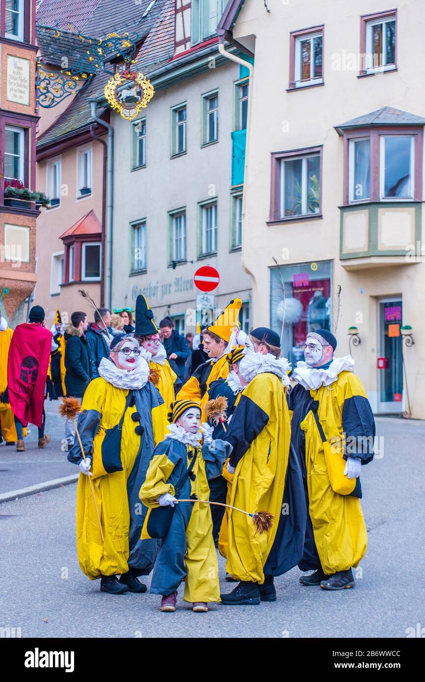 Participants au Carnaval de Rottweil à Rottweil , Allemagne Banque D'Images