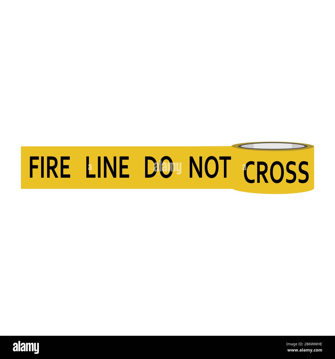 La conduite d'incendie ne traverse pas de ruban de mise en garde jaune. Illustration de Vecteur