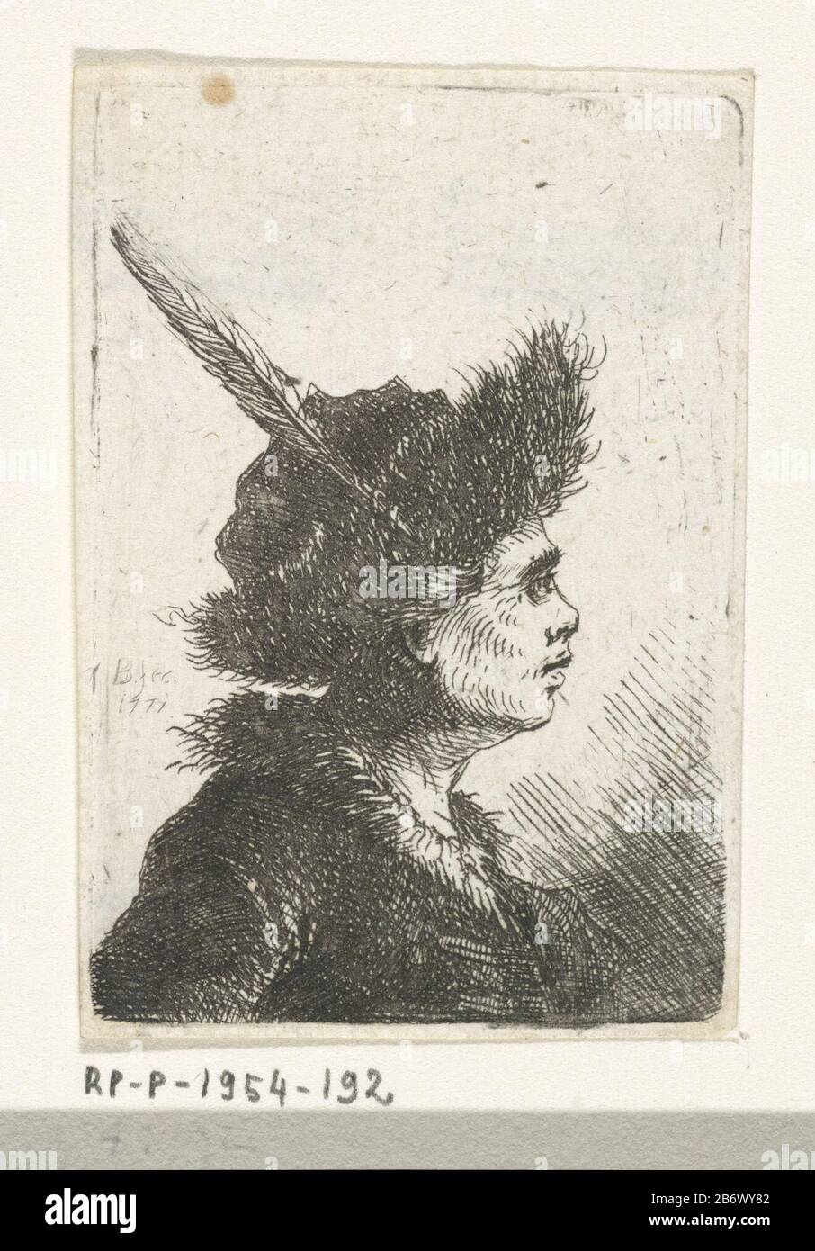 Jonge man met Poolse muts Young man with Polish CAP type d'objet: Photo Numéro d'article: RP-P-1954-192 Fabricant: Printmaker Rembrandt van Rijn (suiveur de) Lieu de fabrication: Pays-Bas Date: 1616 - 1719 Caractéristiques physiques: Matière de gravure: Papier: Technique Dimensions de gravure: Bord de la plaque: H 67 mm × 45 b mm Sujet: Équipement-tête: casquette (+ vêtements pour hommes) Banque D'Images