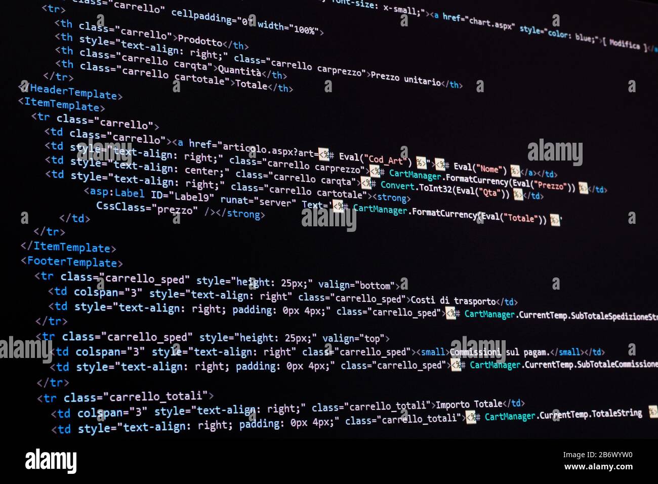 Code de l'ordinateur s'affiche à l'écran Banque D'Images