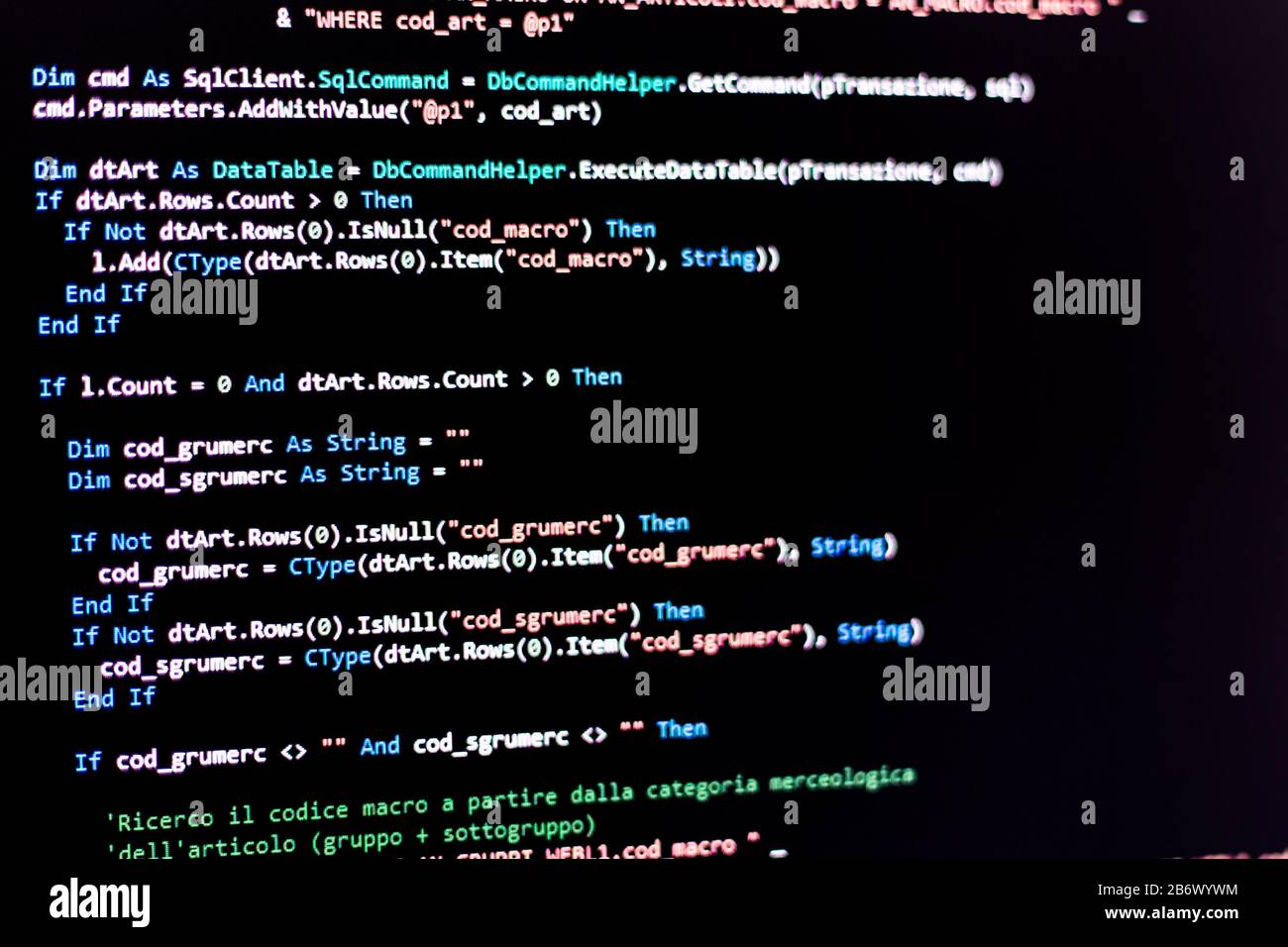 Code de l'ordinateur s'affiche à l'écran Banque D'Images