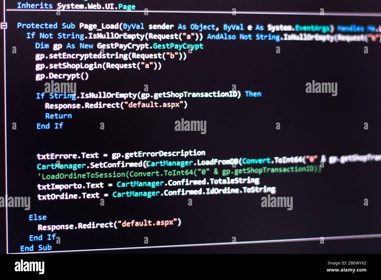 Code de l'ordinateur s'affiche à l'écran Banque D'Images