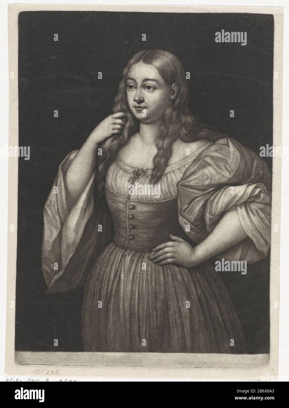 Jonge vrouw met losshangend haar Jeune femme avec ses cheveux sans objet type: Photo Numéro d'article: RP-P-1895-A-18682Catalogusorreferentie: Holllstein Néerlandais 128 Inscriptions / marques: Marque du collectionneur, verso, estampillé: Lugt 2228 Fabricant: Graveur: Wallerant Vaillant peinture par Jacopo Palma (1658) Caractéristiques physiques: 1658 Mezzint: Technique du papier: Dimensions du Mezzotint: Bord de la plaque: H 203 mm × W 146 mm Banque D'Images
