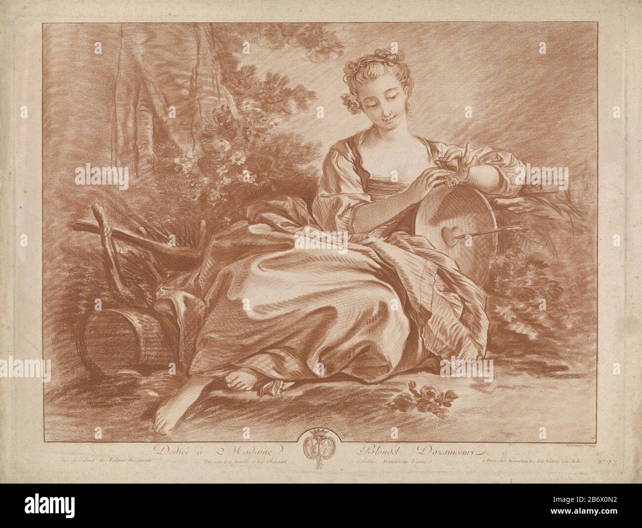 Jonge vrouw zittend met schild waarop een met pijl doorboord hart Jeune femme assise avec bouclier Où: A percé avec flèche coeur type d'objet: Photo Numéro d'article: RP-P-1948-54 Inscriptions / marques: Marque de collecteur, verso, estampillé: Lugt 119 marque de collecteur , verso, estampillé: Lugt 2228 Fabricant: Printmaker: Gilles Demarteau (propriété cotée) conçu par François Boucher Éditeur: Gilles Demarteau (propriété cotée) affecté à: Blondel Azaincourt (édifice inscrit) commandé par: Gilles Demarteau (propriété cotée) Lieu de fabrication: Paris Date: 1732 - 1776 Caractéristiques physiques: PR Banque D'Images