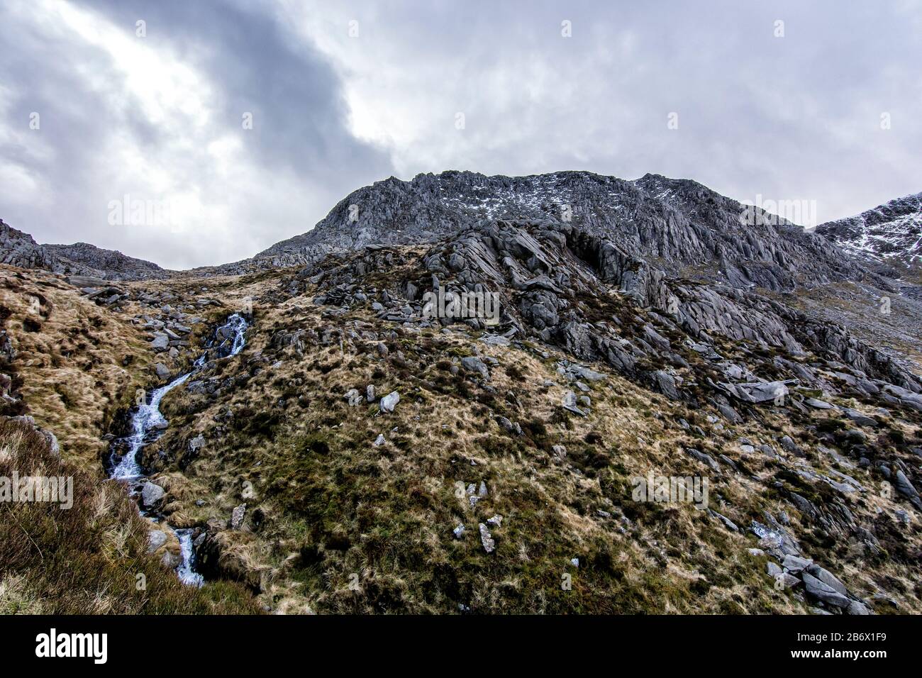 Vue du Tryfan Snowdonia North Wales Banque D'Images