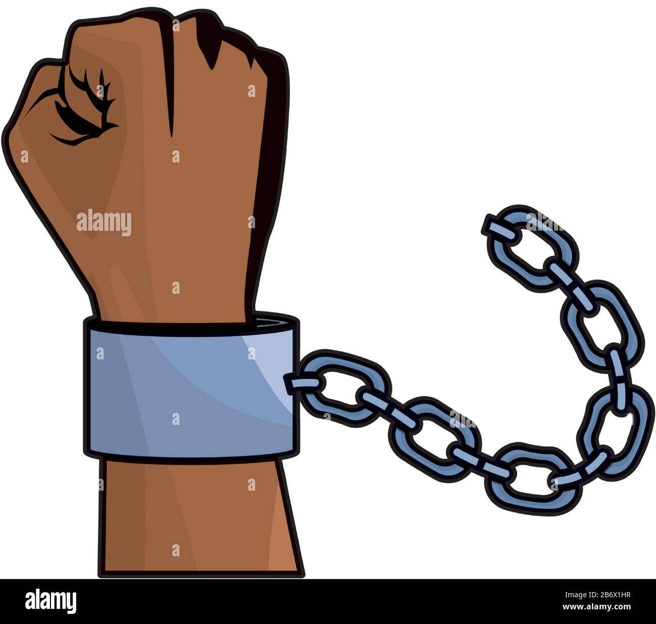 main esclave avec icône de chaîne Illustration de Vecteur