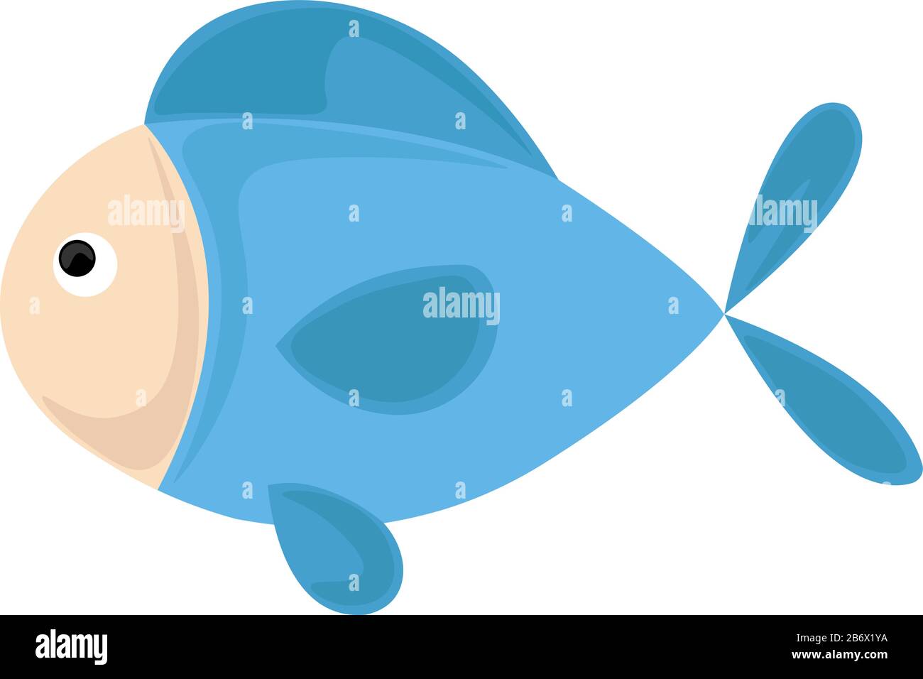 Poisson Bleu, illustration, vecteur sur fond blanc. Illustration de Vecteur