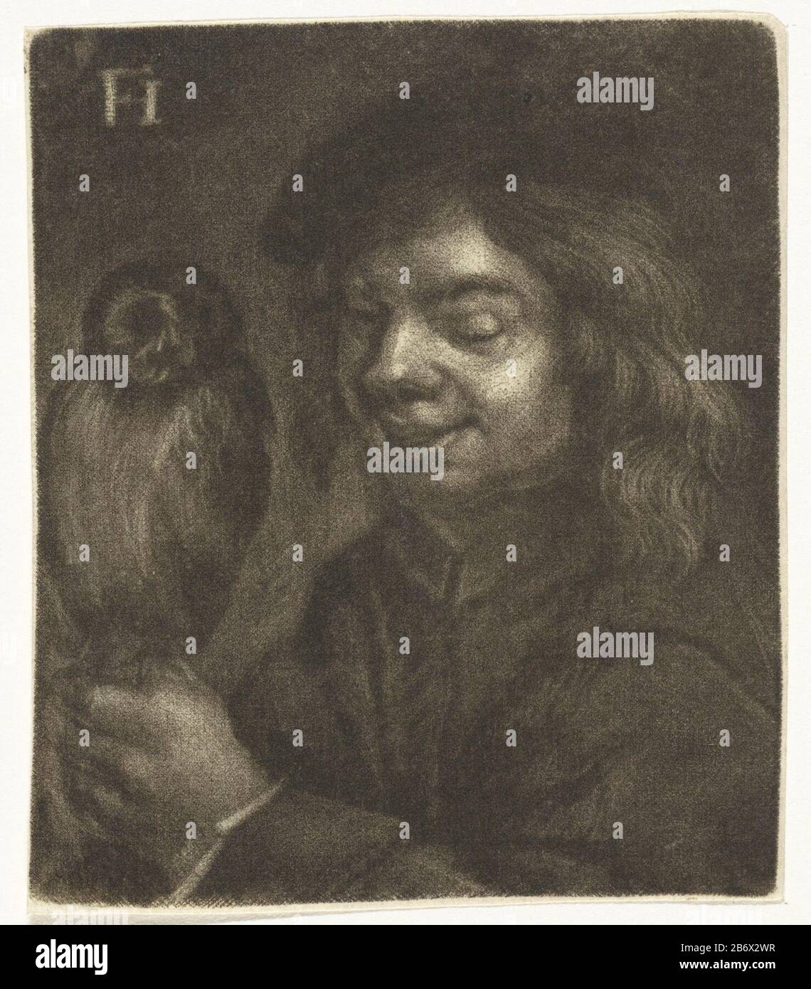 Jongen met een uil Boy with a uil Type d'objet : photo Numéro d'article: RP-P-1906-3291 Inscriptions / marques: Marque du collectionneur, verso, estampillé: Lugt 2228 Fabricant : graveur Jan de Groot à concevoir: Frans Hals (possible) Lieu de fabrication: Northern Netherlands Date: 1698 - 1776 Caractéristiques physiques: Mezzotint matériel: Papier technique: Papier: Dimensions du Mezzotint: Bord de la plaque: H 109 mm × W 93 mm Sujet: Owssight, regardant (l'un des cinq sens) Banque D'Images
