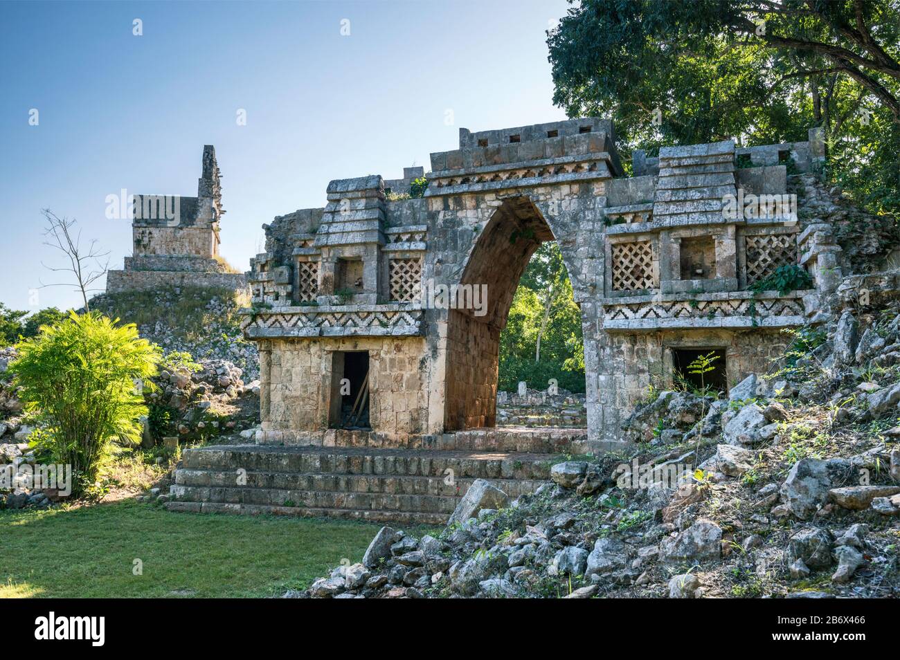 El Arco, ruines mayas du site archéologique de Labna, site classé au patrimoine mondial de l'UNESCO, Ruta Puuc, État du Yucatan, Mexique Banque D'Images