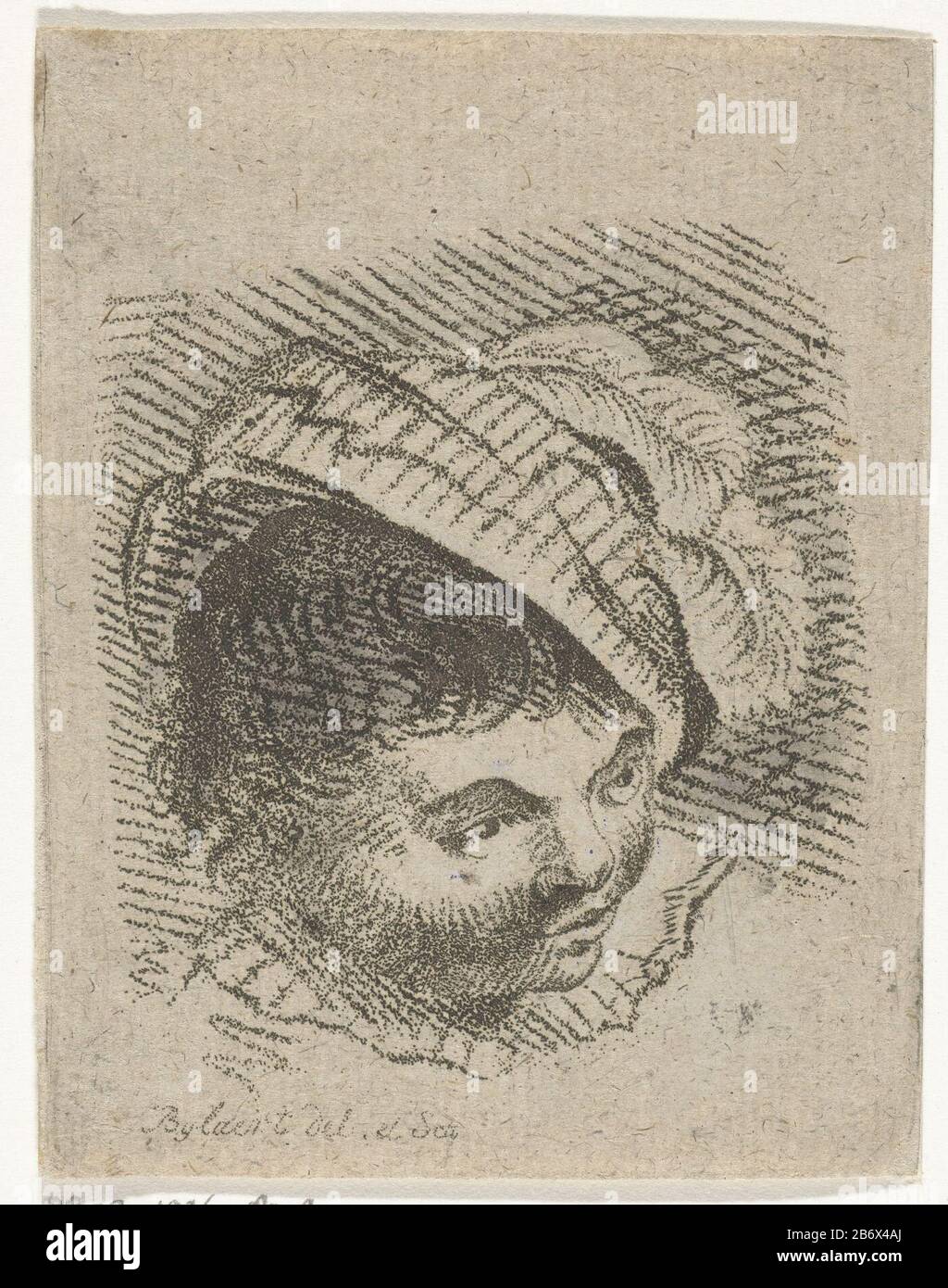 Jongenskop met Hoed Young Head avec chapeau type d'objet: Photo Numéro d'article: RP-P-1936-878 Inscriptions / marques: Marque du collectionneur, verso, estampillé: Lugt 2228 marque du collectionneur , verso, estampillé: Lugt 2760opschrift, verso, manuscrit: '17 d'impression. J.J. AX Aert 'PEN in Black Ink fabricant: Printmaker: Joannis Jacobus AX Aert (propriété cotée) Lieu de fabrication: Leiden Date: 1749 - 1809 Caractéristiques physiques:. Dessin d'image, gravure en crayonmanier mis à jour avec pinceau blanc: Papier technique: Gravure / crayonmanier / imprimer dimensions du dessin: Feuille : h 93 mm × 72 b mm Banque D'Images