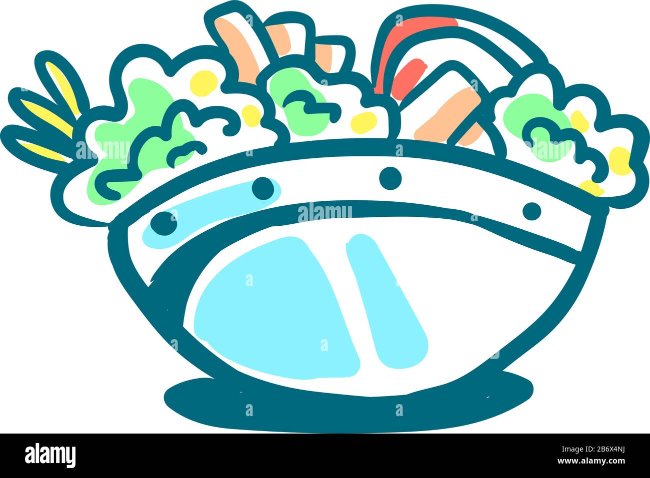 Dans un bol à salade, illustration, vecteur sur fond blanc. Illustration de Vecteur