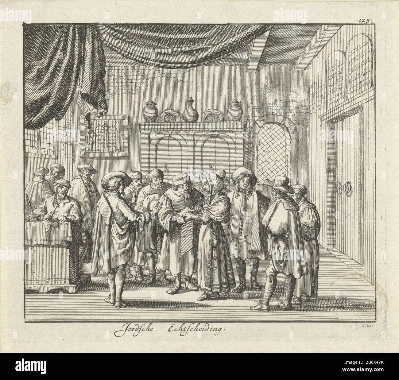 Joodse echtscheiding Joodsche Echtscheiding (objet op) Imprimer Numéro de droit Fabrication Créateur : créateur d'impression Jan Luyken (bâtiment classé) éditeur: Timothy ten Hoor Lieu de fabrication: Amsterdam Date: 1683 Caractéristiques physiques: Matériel de gravure: Papier technique: Dimensions de gravure: Feuille: H 161 mm × W 180 mbelichtingatie de: Modène, Leon da. Habitudes de pin maritime à revenu d'église qui se cache dans son utilisation parmi Jooden, 2 parties. Amsterdam: Timothy Ten Hoorn, 1683. Objet: Divorce  coutume juive Banque D'Images