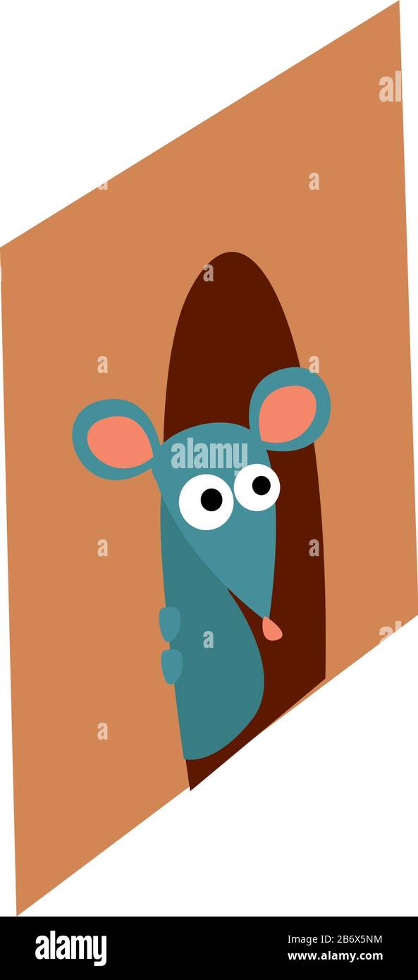 Peu de souris dans le trou, l'illustration, le vecteur sur fond blanc. Illustration de Vecteur