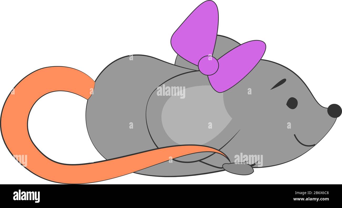 Gris souris, vecteur, illustration sur fond blanc. Illustration de Vecteur