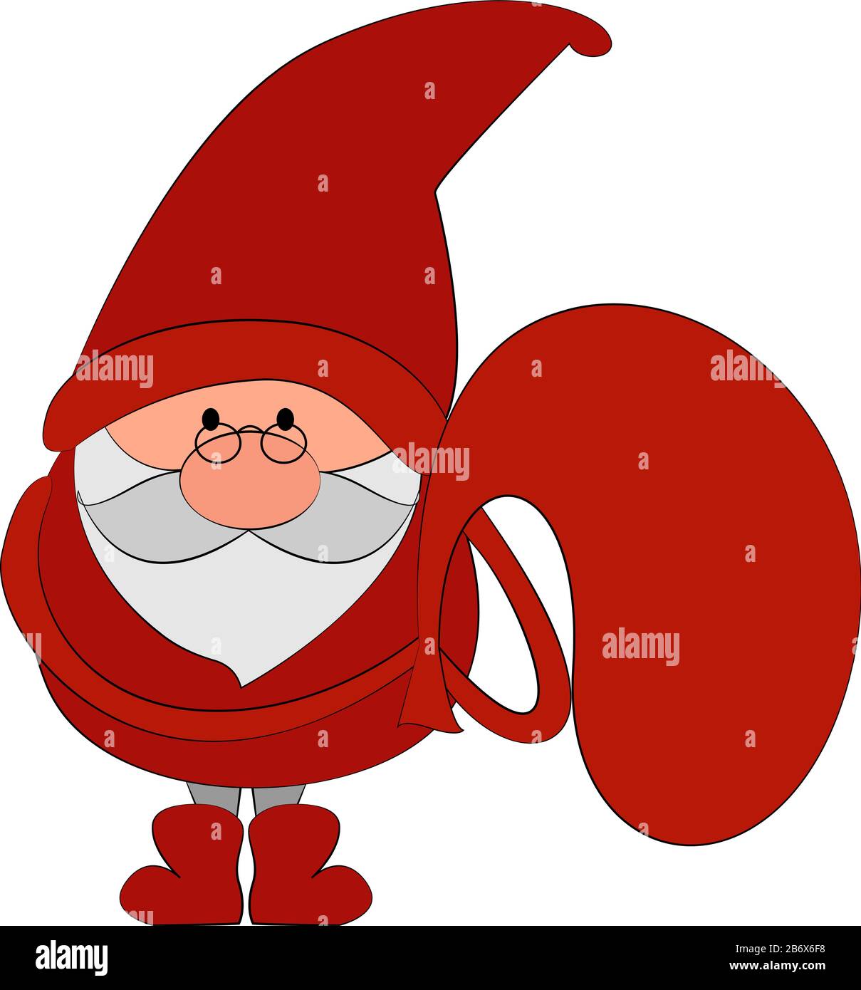 Gnome rouge santa, illustration, vecteur sur fond blanc. Illustration de Vecteur