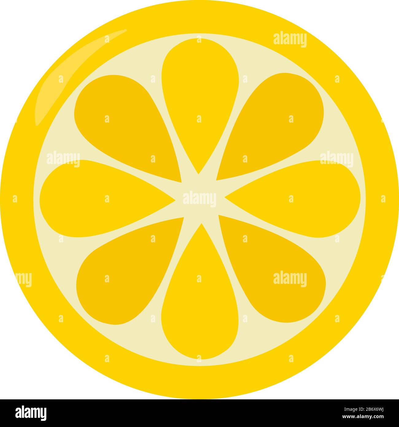 Tranche de citron, illustration, vecteur sur fond blanc. Illustration de Vecteur