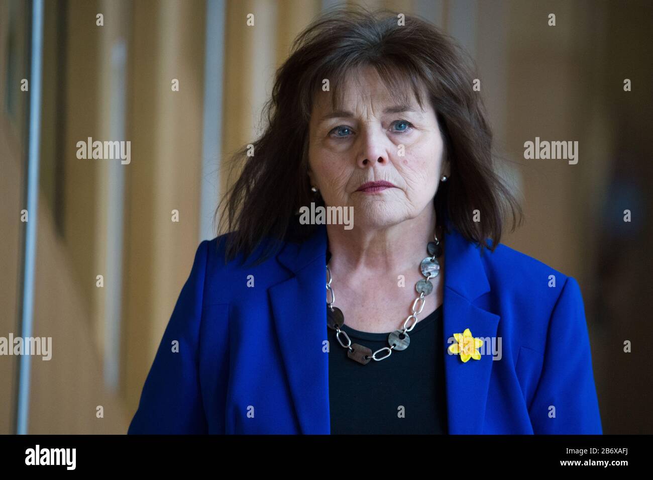 Édimbourg, Royaume-Uni. 12 mars 2020. Photo : Jeane Freeman MSP, ministre de la Santé et des Sports, membre du Parti national écossais (SNP) de Carrick, Cumnock & Doon Valley. Scènes des premiers ministres des questions au Parlement écossais la première semaine du procès de l'ancien Premier ministre - Alex Salmond, et les tensions sont fortes à Holyrood. Crédit : Colin Fisher/Alay Live News Banque D'Images