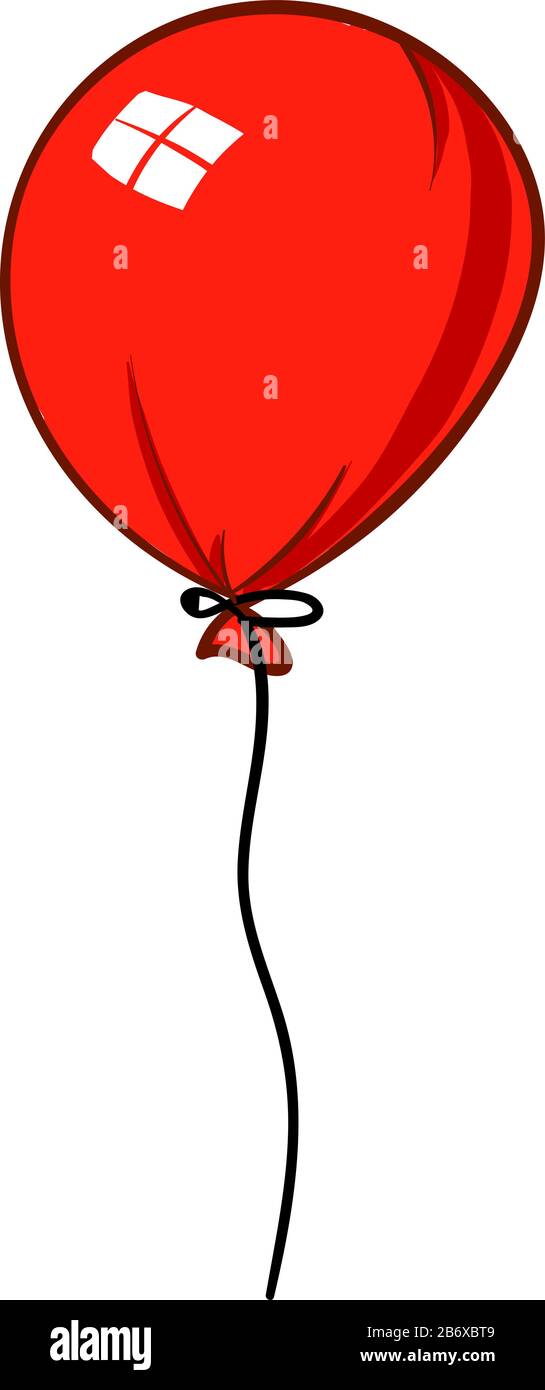 Ballon rouge, illustration, vecteur sur fond blanc. Illustration de Vecteur