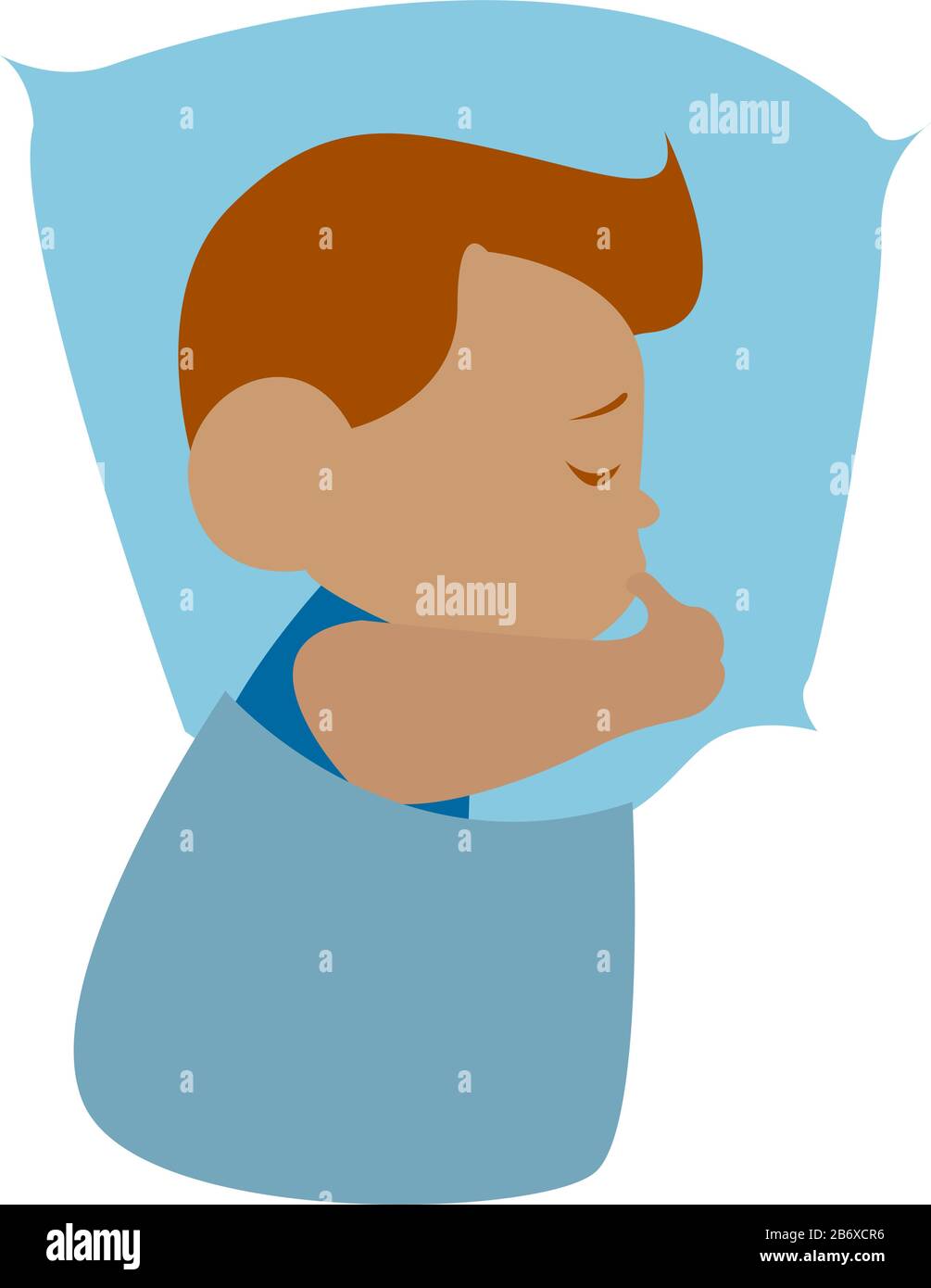 Bébé endormi, illustration, vecteur sur fond blanc. Illustration de Vecteur