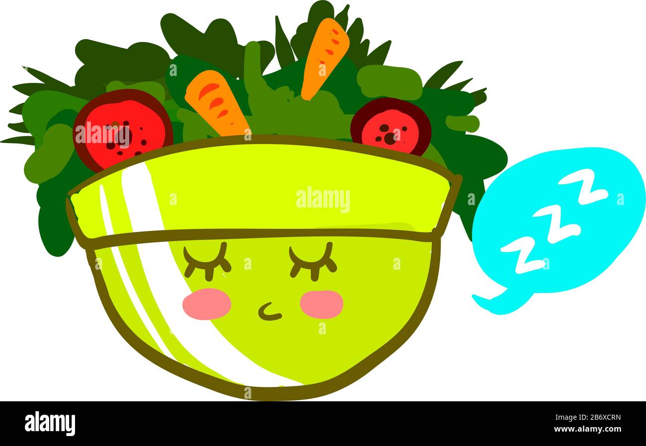 Salade de couchage, illustration, vecteur sur fond blanc. Illustration de Vecteur