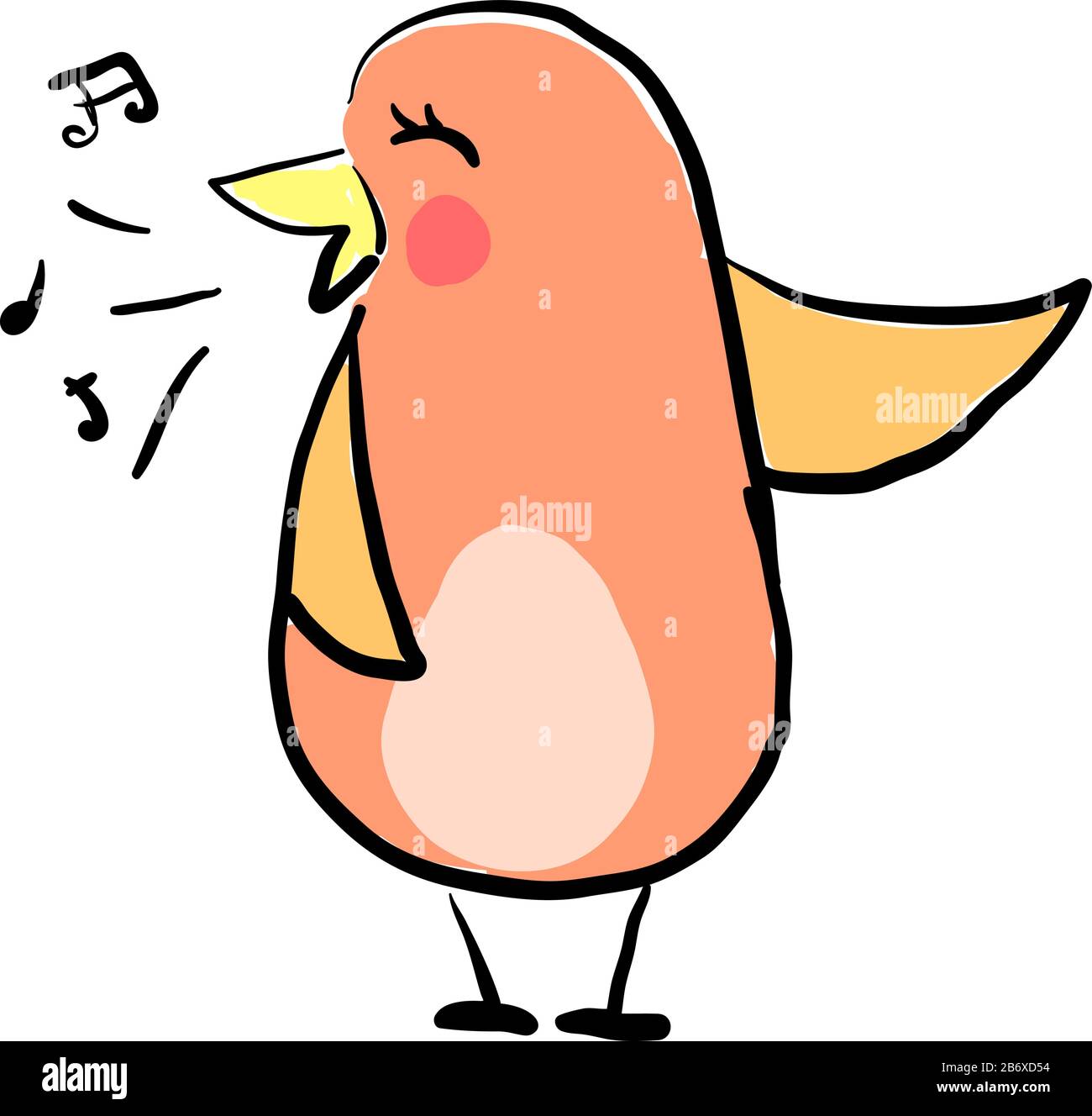 Chant oiseau, illustration, vecteur sur fond blanc. Illustration de Vecteur