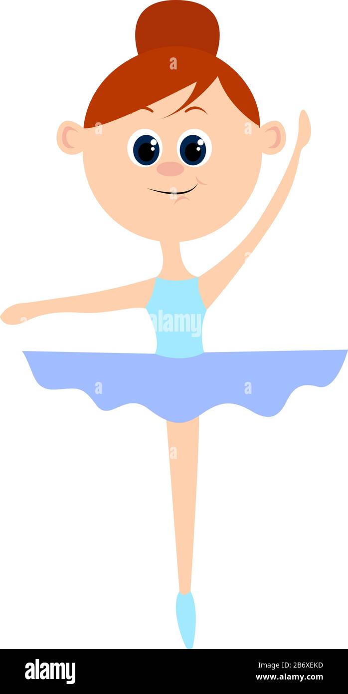 Ballerina fille, illustration, vecteur sur fond blanc. Illustration de Vecteur