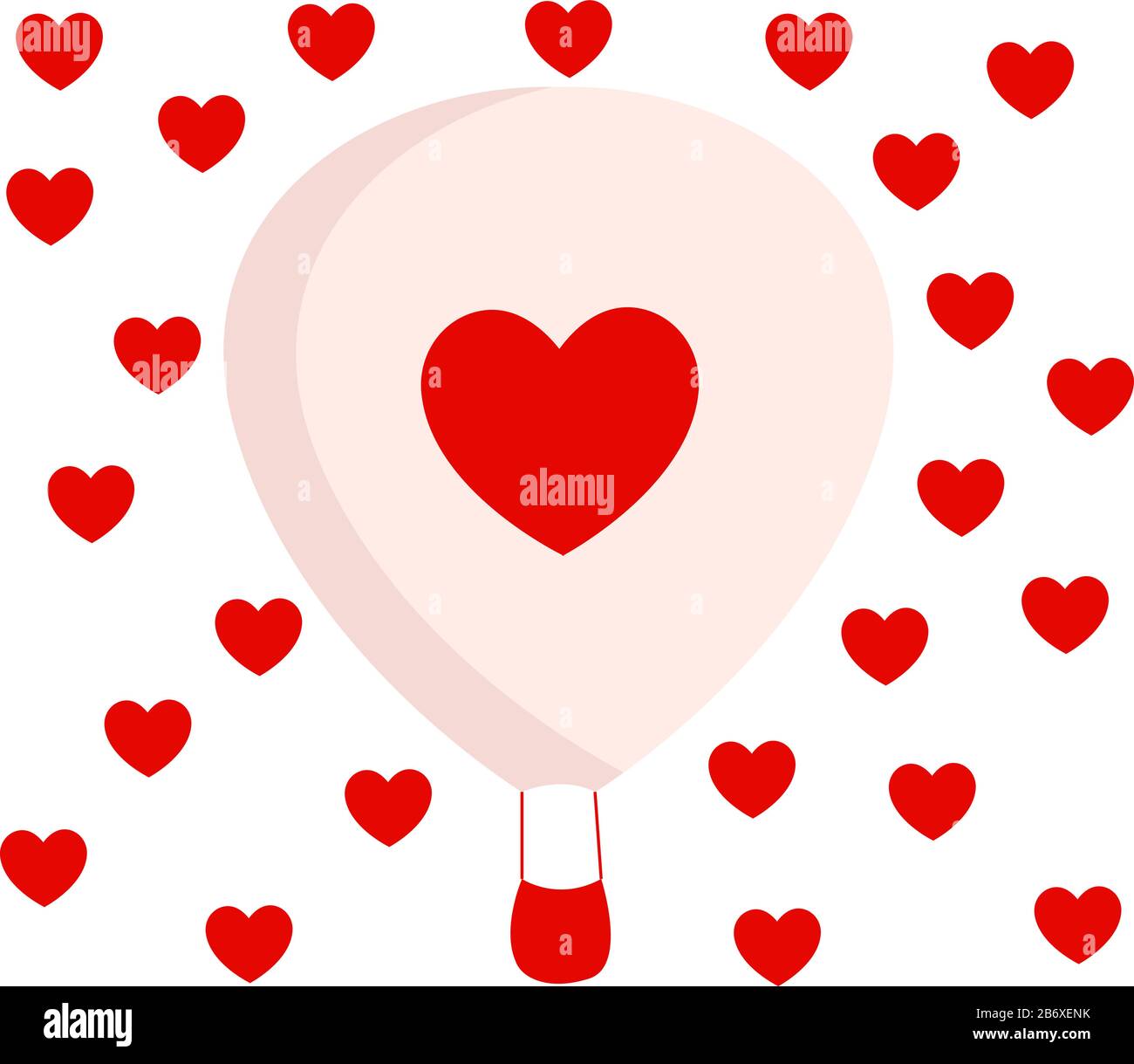 Ballon Coeur, illustration, vecteur sur fond blanc. Illustration de Vecteur