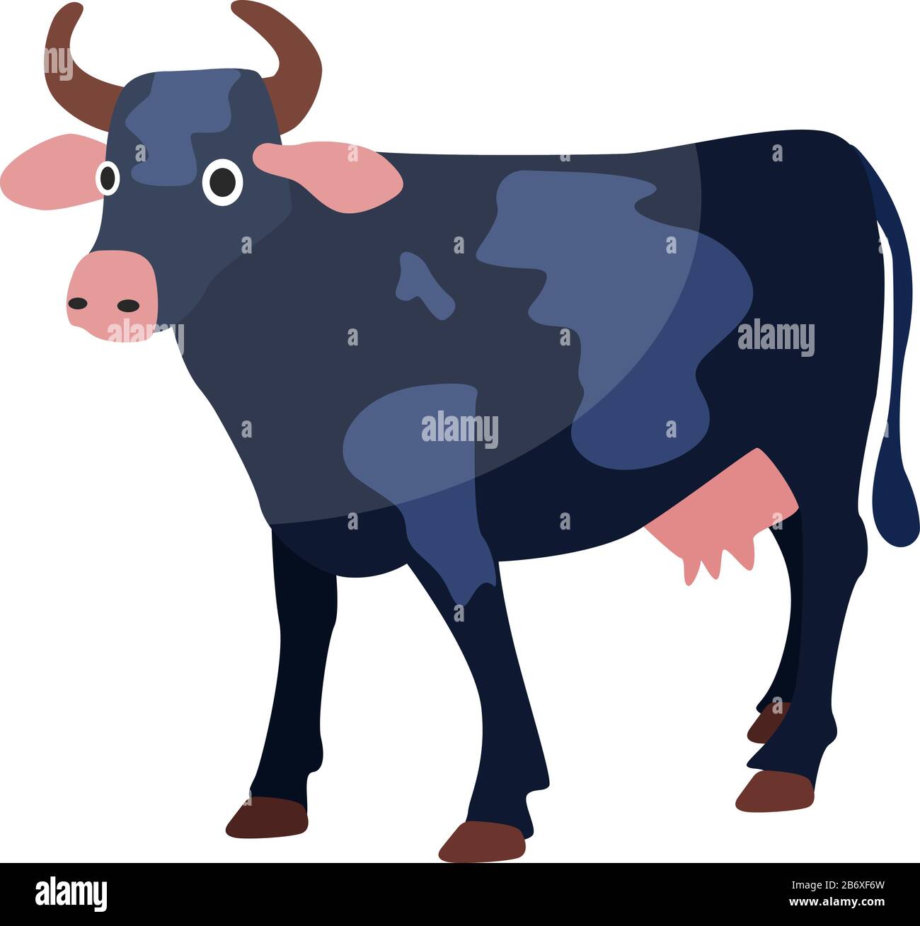 Vache bleue, illustration, vecteur sur fond blanc. Illustration de Vecteur