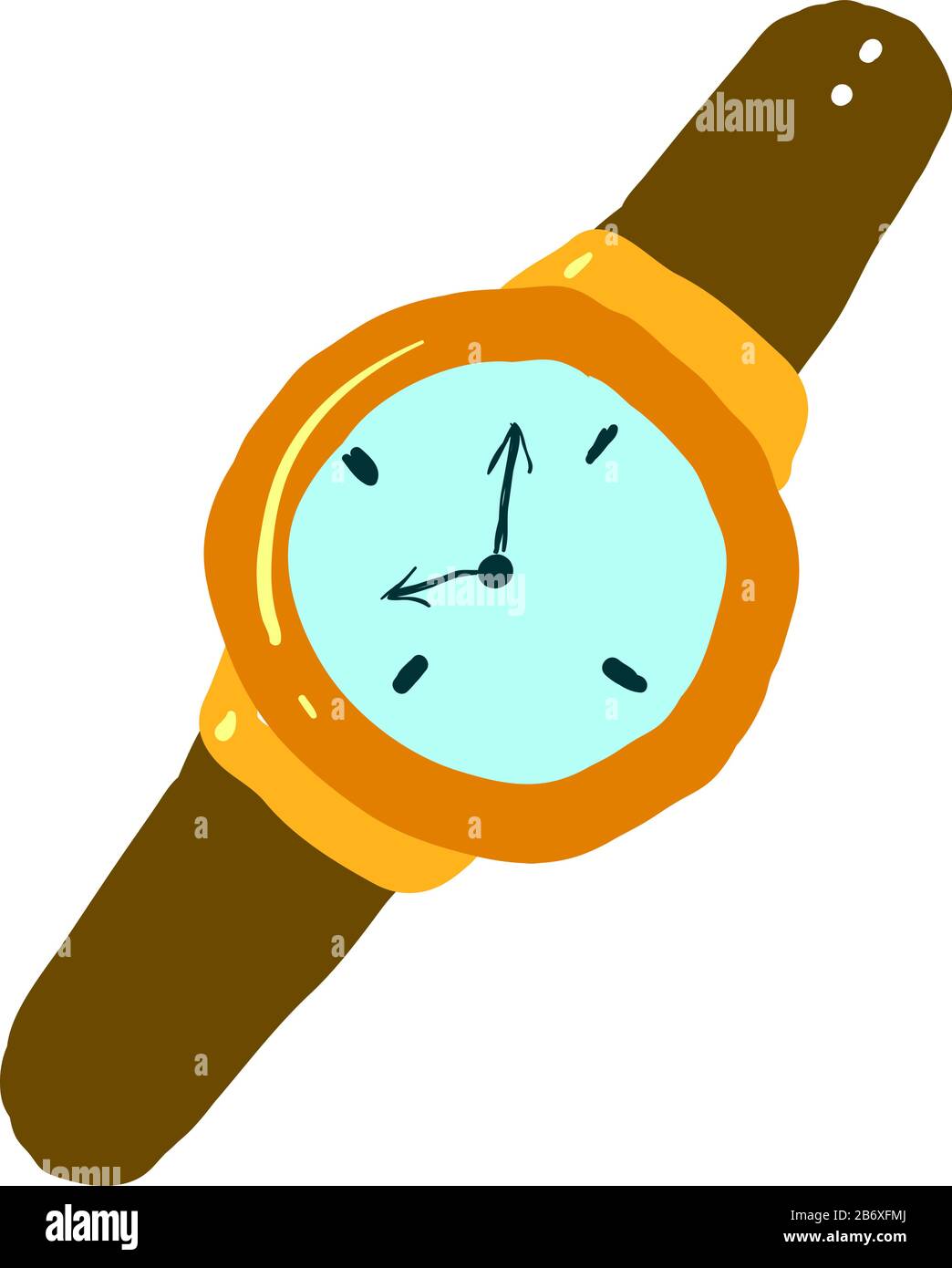 Montre marron, illustration, vecteur sur fond blanc. Illustration de Vecteur