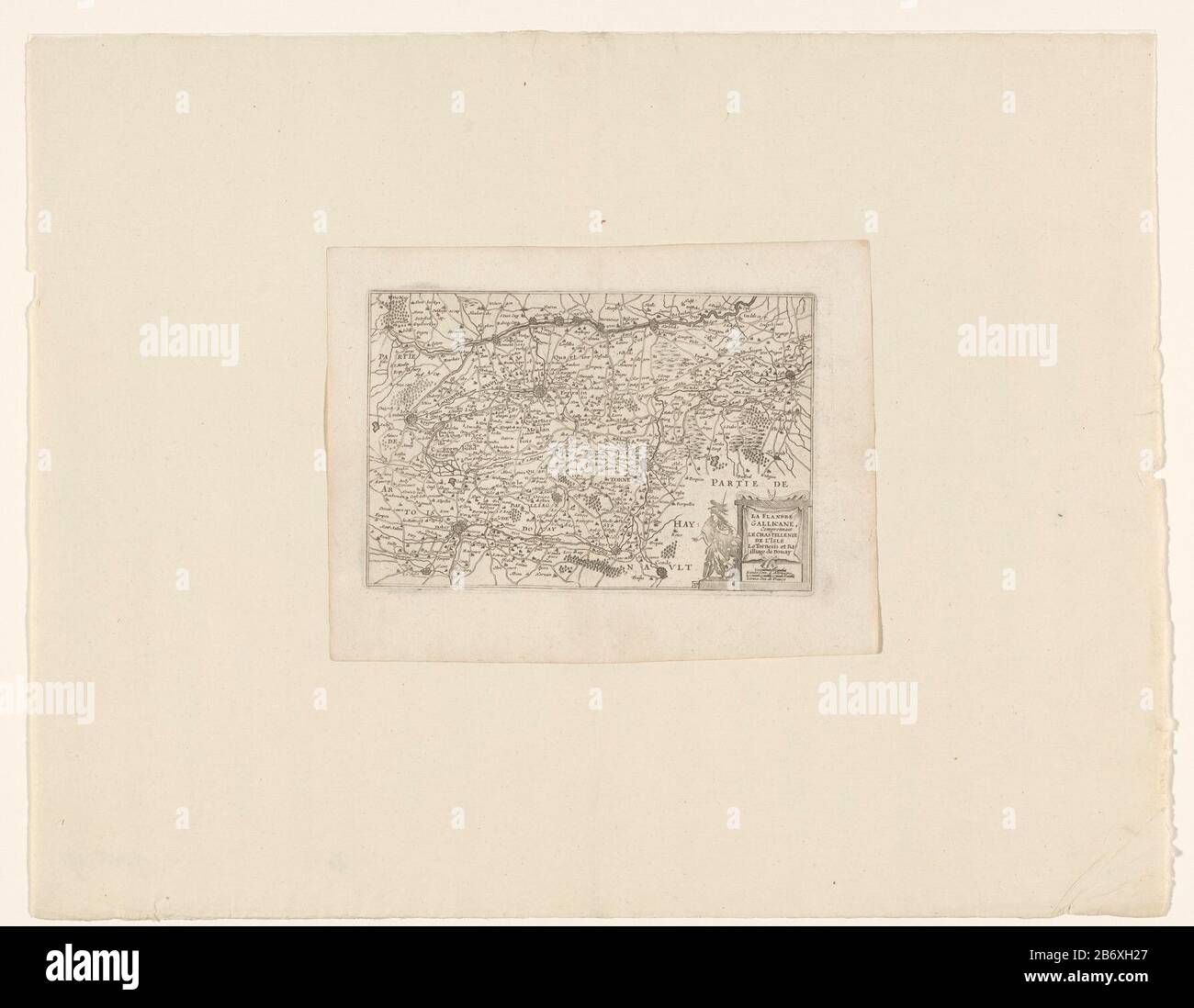 Kaart van Frans-Vlaanderen la Flandre Gallicane comprennant le chastellenie de l'Isle, le Tornesis et bailliage de Douay (objet op de titre) carte de la Flandre française. En bas à droite, le titre cartouche avec au bas deux pôles échelle: 1 Lieuez COM. D'Allemagne / 2 Lieuez com. De France. À gauche du titre cartouche numérotée 17. Fabricant : printmaker: Éditeur anonyme: Jacob Aertsz. Colom (I) (possible) éditeur Pieter van Alphen (possible) Éditeur: Pieter van der Slaart (possible) Fabrication De Lieux: Éditeur: Amsterdam Éditeur: Rotterdam Éditeur: Rotterdam Date: 1635 et / ou c Banque D'Images