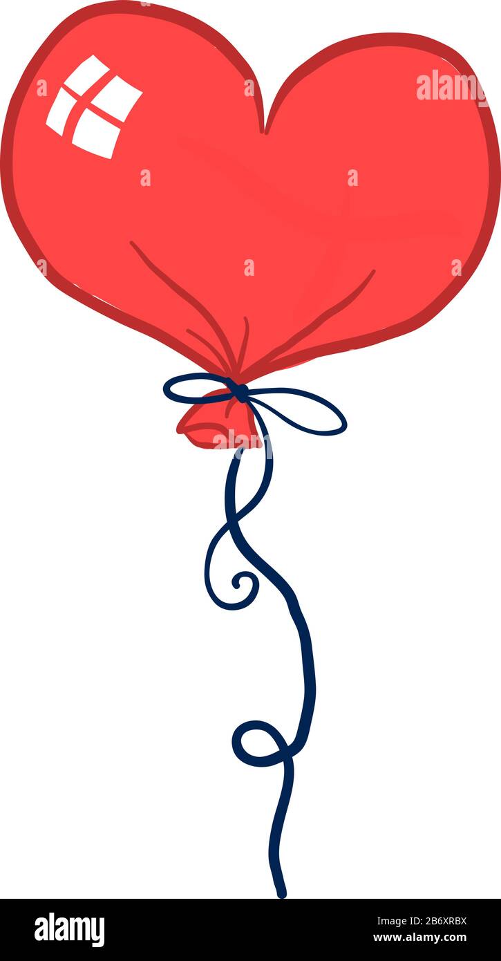 Ballon Coeur, illustration, vecteur sur fond blanc. Illustration de Vecteur