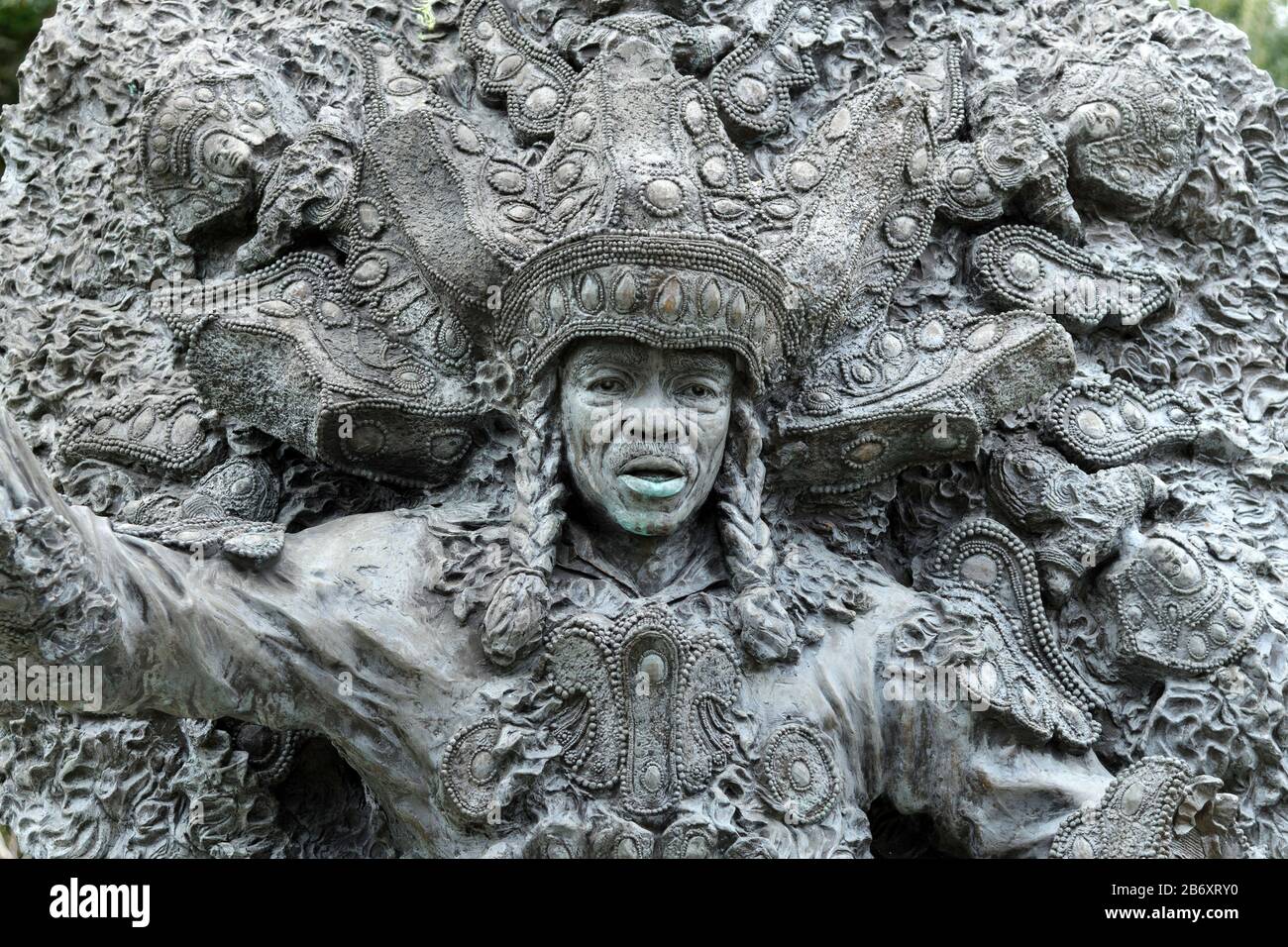 Etats-Unis, Deep South, Louisiane, La Nouvelle-Orléans, Congo Square, Sculpture Indienne De Mardi Grass Banque D'Images