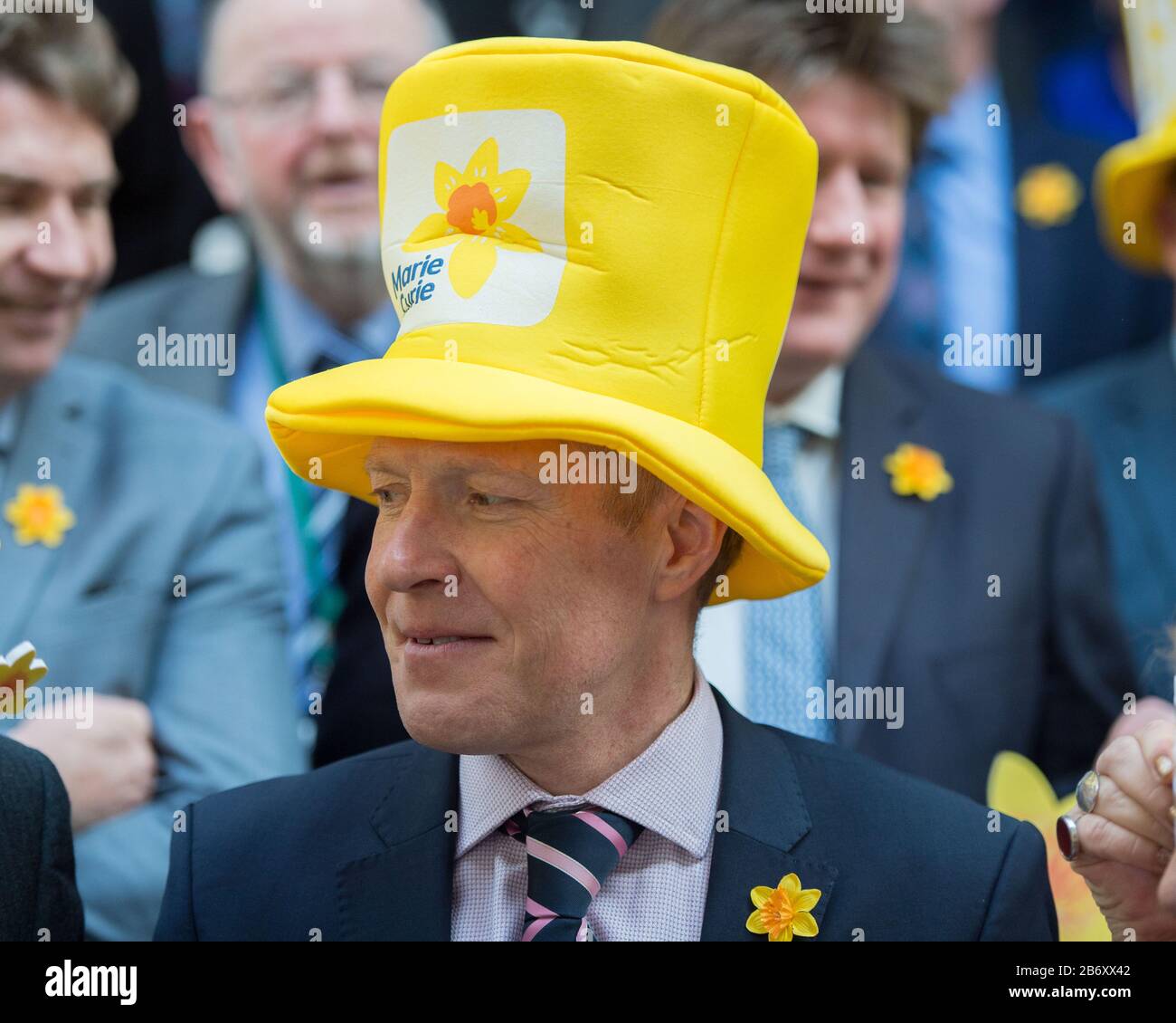 Édimbourg, Royaume-Uni. 12 mars 2020. Photo : Willie Rennie MSP - leader du Parti libéral écossais Democraat. Appel photo pour Marie Curie appel photo pour Marie Curie charité, au Parlement écossais. Crédit : Colin Fisher/Alay Live News Banque D'Images