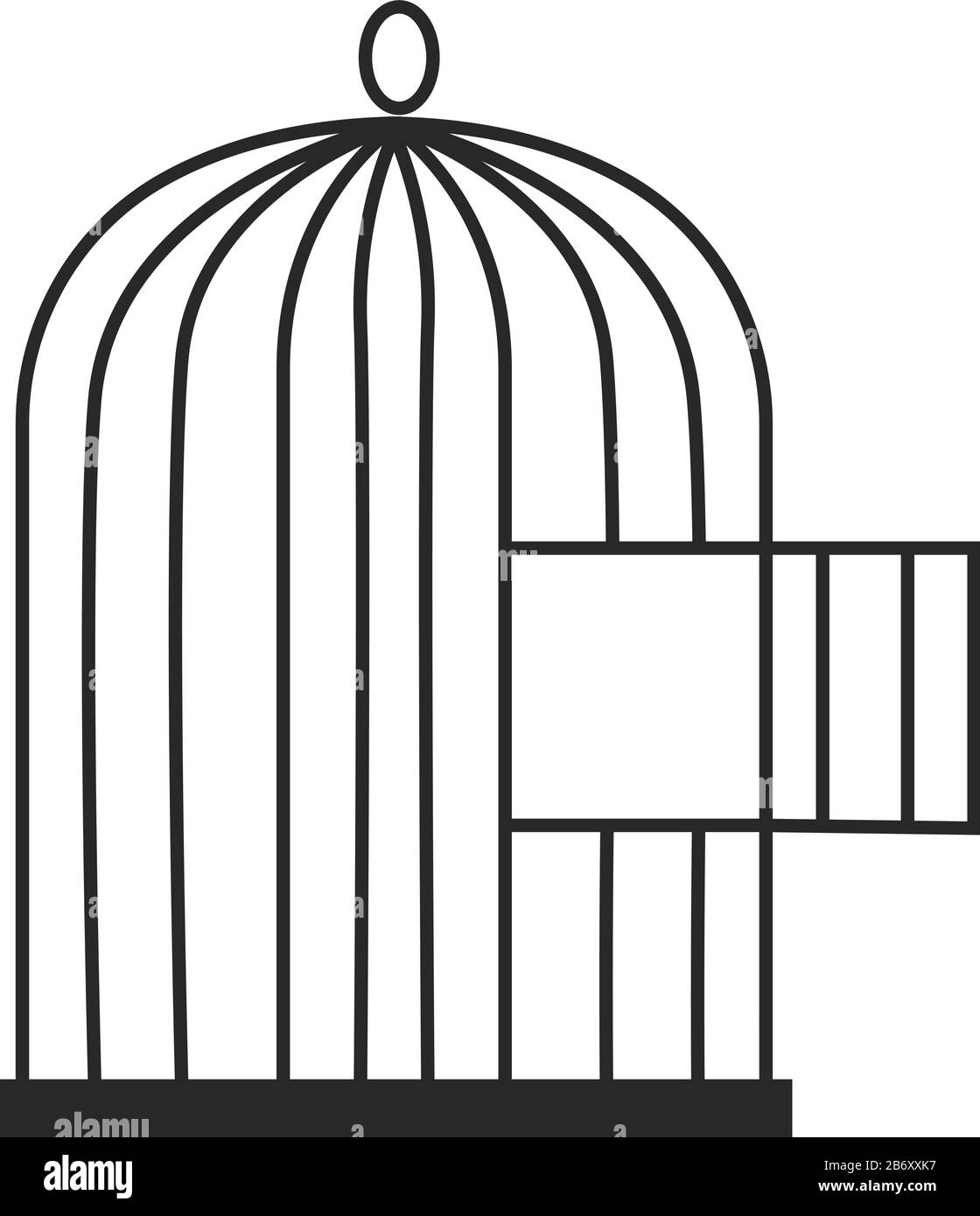 Cage d'oiseaux, illustration, vecteur sur fond blanc. Illustration de Vecteur