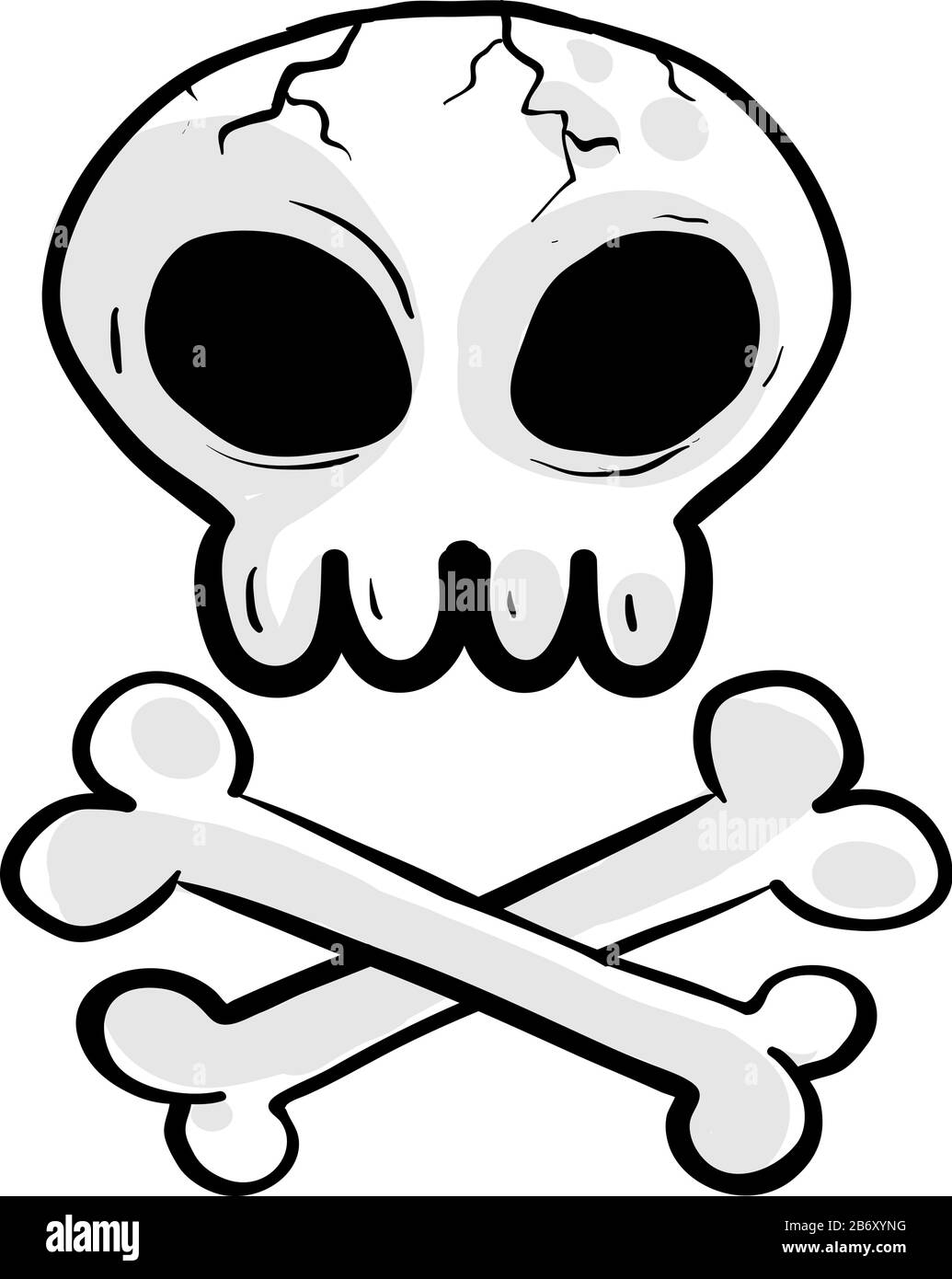 Crâne mort, illustration, vecteur sur fond blanc. Illustration de Vecteur
