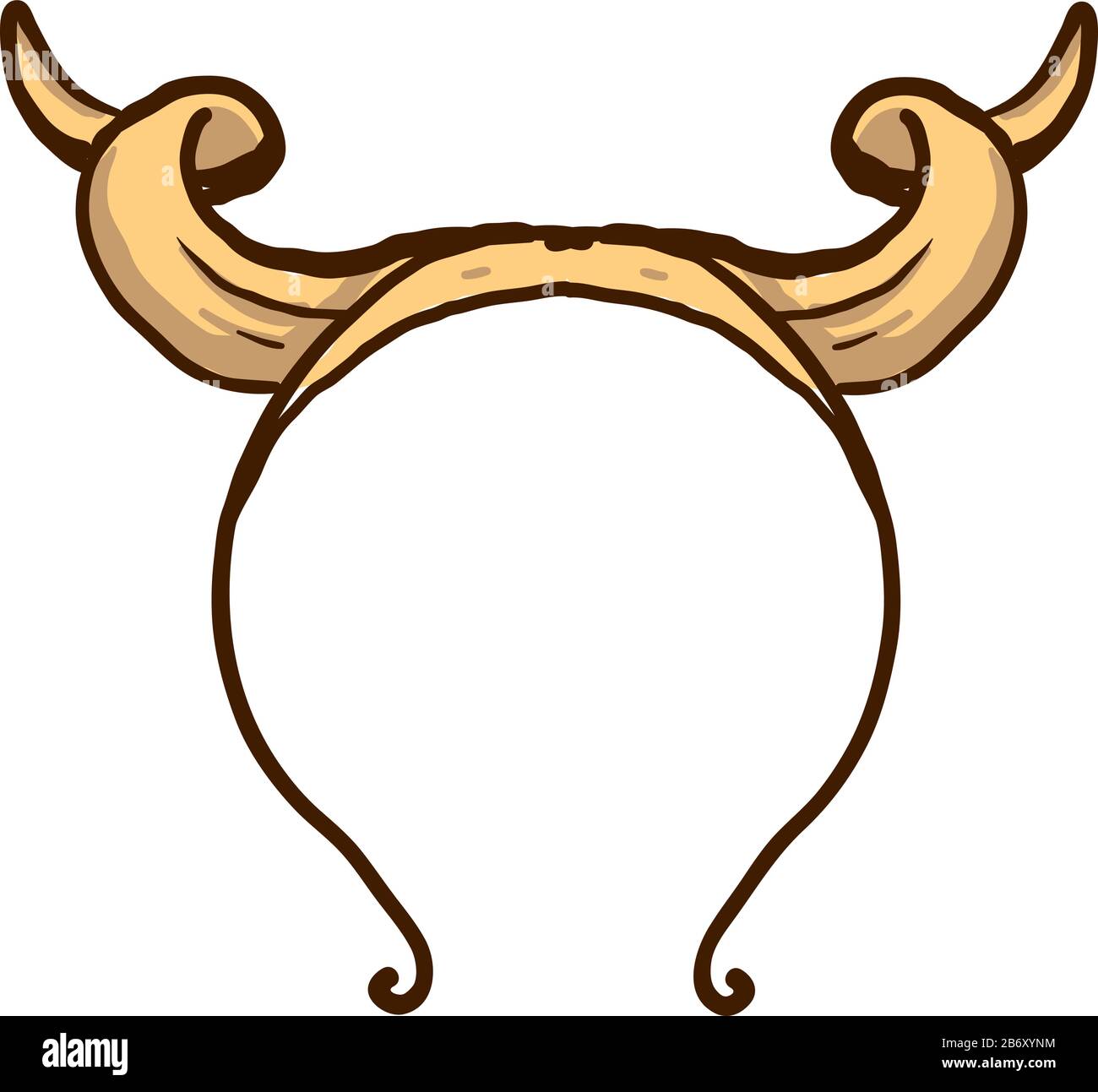 Cornes longues bande de cheveux, illustration, vecteur sur fond blanc. Illustration de Vecteur