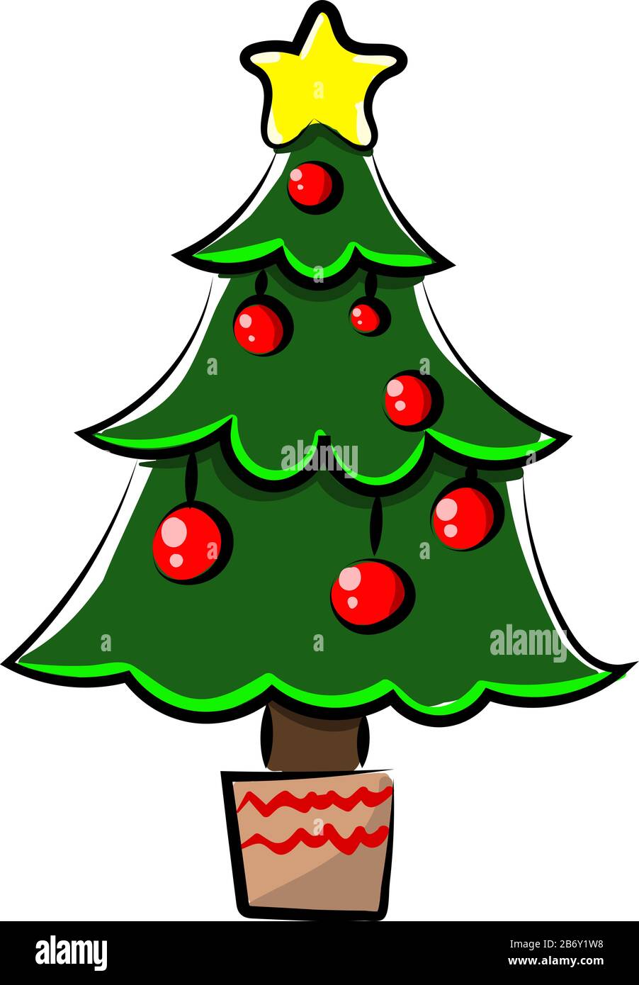 Petit arbre, illustration, vecteur sur fond blanc. Illustration de Vecteur