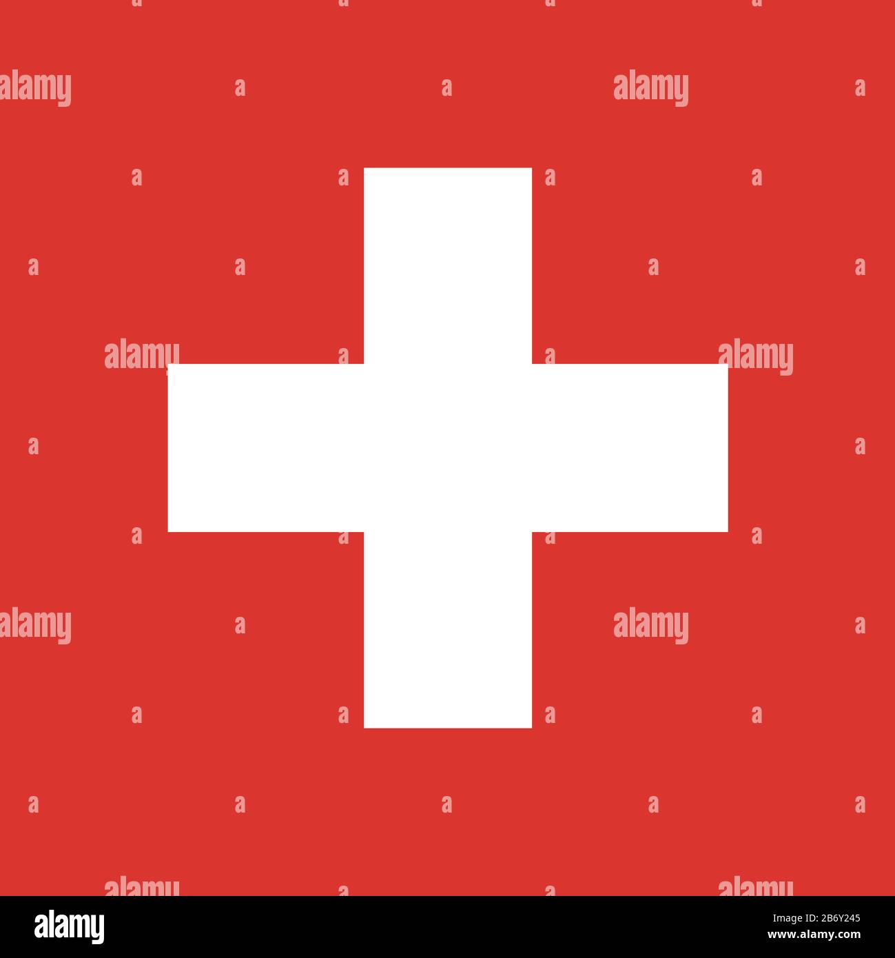 Drapeau de la Suisse - Rapport standard du drapeau suisse - mode couleur RVB réel Banque D'Images