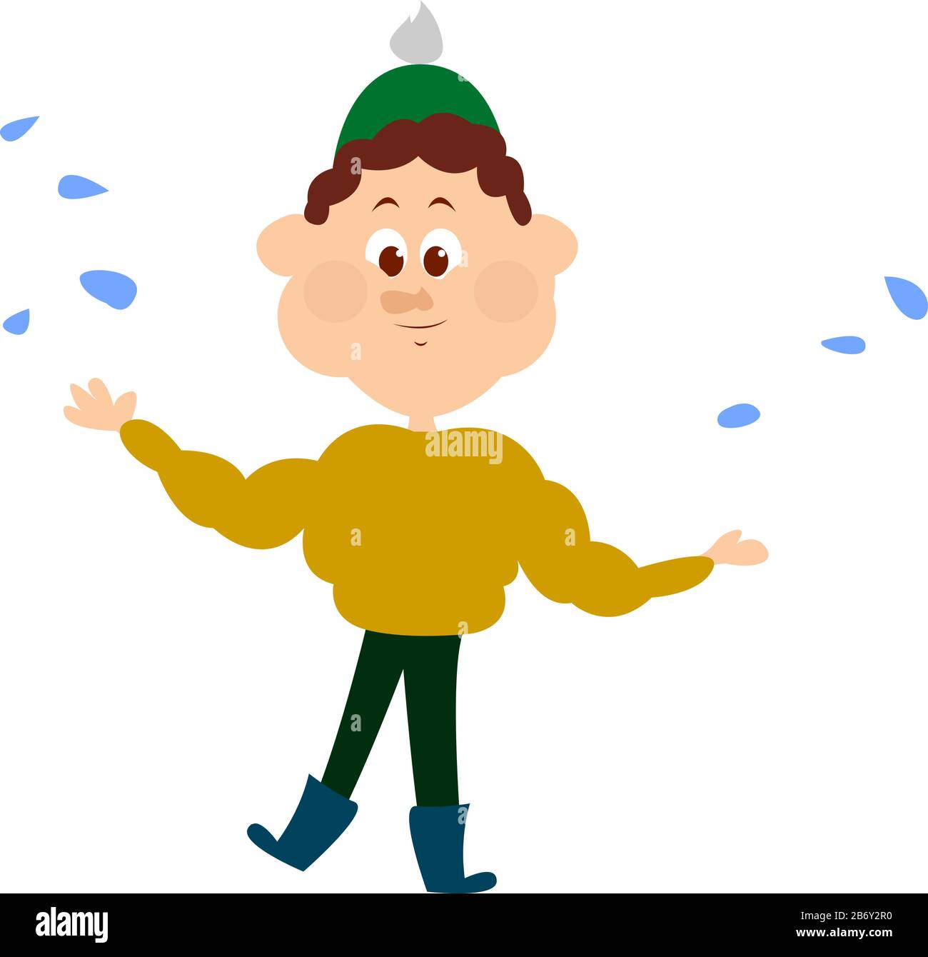 Garçon sur jeux d'hiver, illustration, vecteur sur fond blanc. Illustration de Vecteur