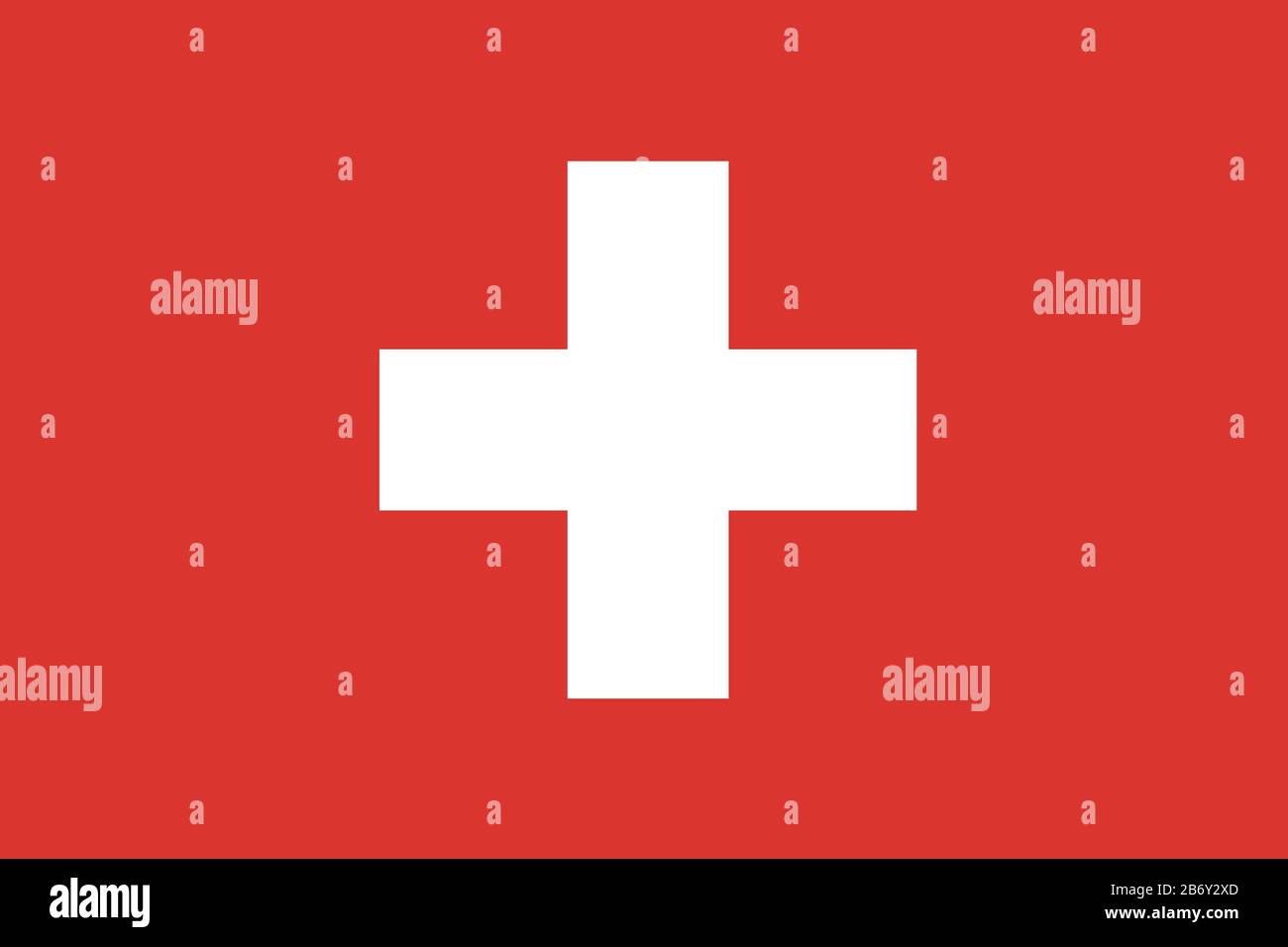 Drapeau de la Suisse - Rapport standard du drapeau suisse - mode couleur RVB réel Banque D'Images