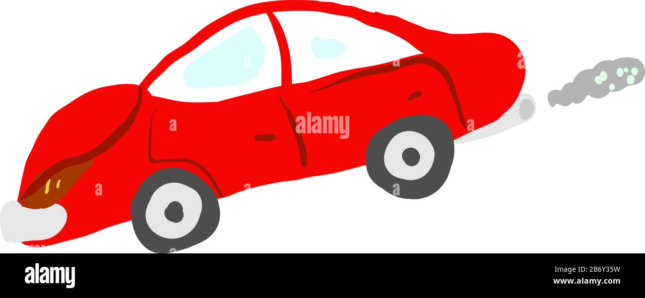 Voiture plate rouge, illustration, vecteur sur fond blanc. Illustration de Vecteur