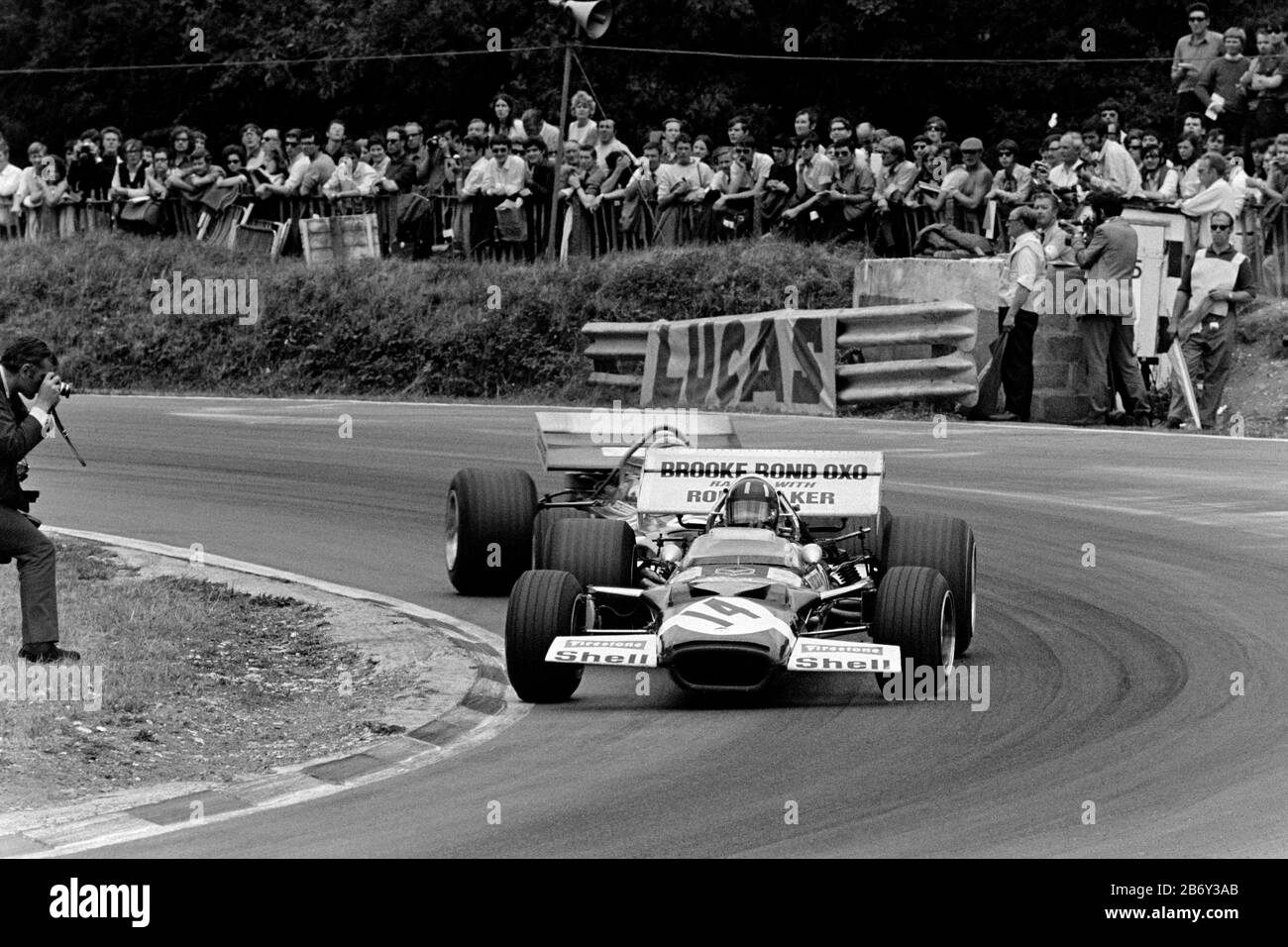 Graham Hill au Grand Prix britannique de 1970 à Brands Hatch. Banque D'Images