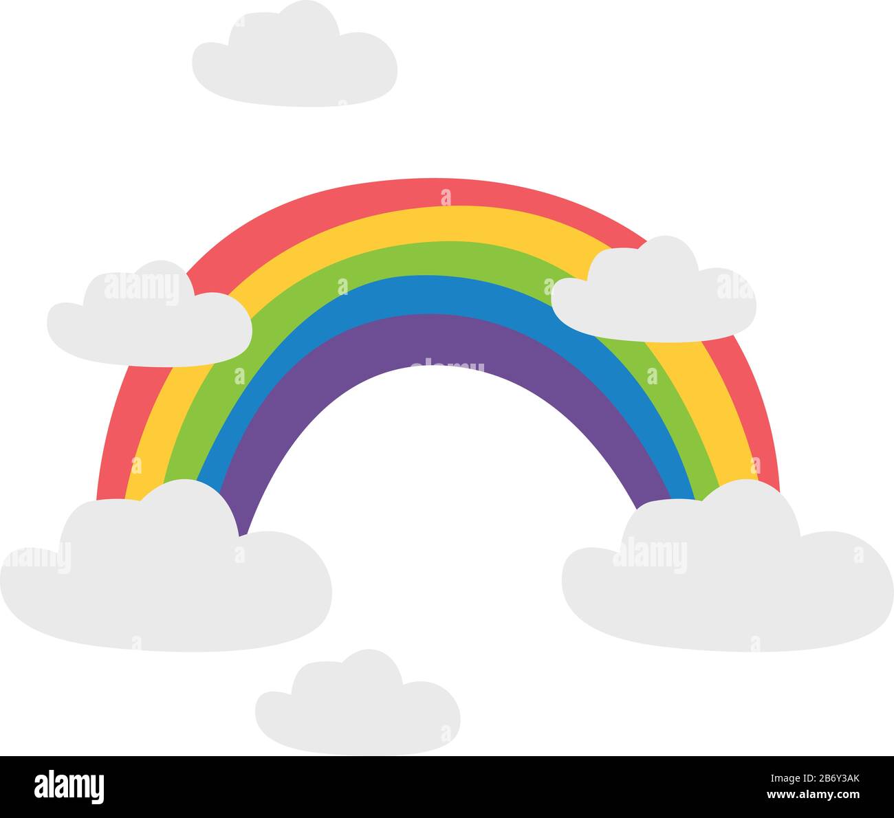 Rainbow dans le ciel, illustration, vecteur sur fond blanc. Illustration de Vecteur