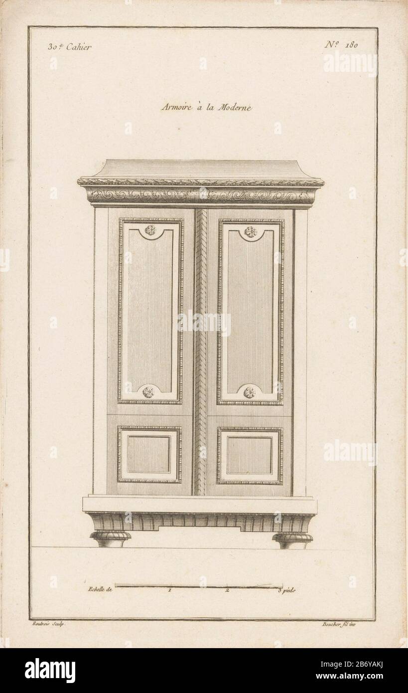 armoire décorée de motifs floraux sur les panneaux. Imprimer Le Numéro 180. Fabricant : printmaker Philibert Boutropois (propriété cotée) conçu par: Juste Nathan François Boucher (bâtiment classé) Editeur: Charles le Père & Pierre-Michel AvaseulezPlaats fabrication: Paris Date: 1772 - 1779 Caractéristiques physiques: Gravure et engring matériaux: Papier technique: Gravure / A (processus d'impression) mesures: EDGE: H 325 mm × W 203 mmToelichtingPrent six sur une série de zes. Objet: Meubles pour l'entreposage des fleurs  ornement Banque D'Images armoire décorée de motifs floraux sur les panneaux. Imprimer Le Numéro 180. Fabricant : printmaker Philibert Boutropois (propriété cotée) conçu par: Juste Nathan François Boucher (bâtiment classé) Editeur: Charles le Père & Pierre-Michel AvaseulezPlaats fabrication: Paris Date: 1772 - 1779 Caractéristiques physiques: Gravure et engring matériaux: Papier technique: Gravure / A (processus d'impression) mesures: EDGE: H 325 mm × W 203 mmToelichtingPrent six sur une série de zes. Objet: Meubles pour l'entreposage des fleurs  ornement Banque D'Images