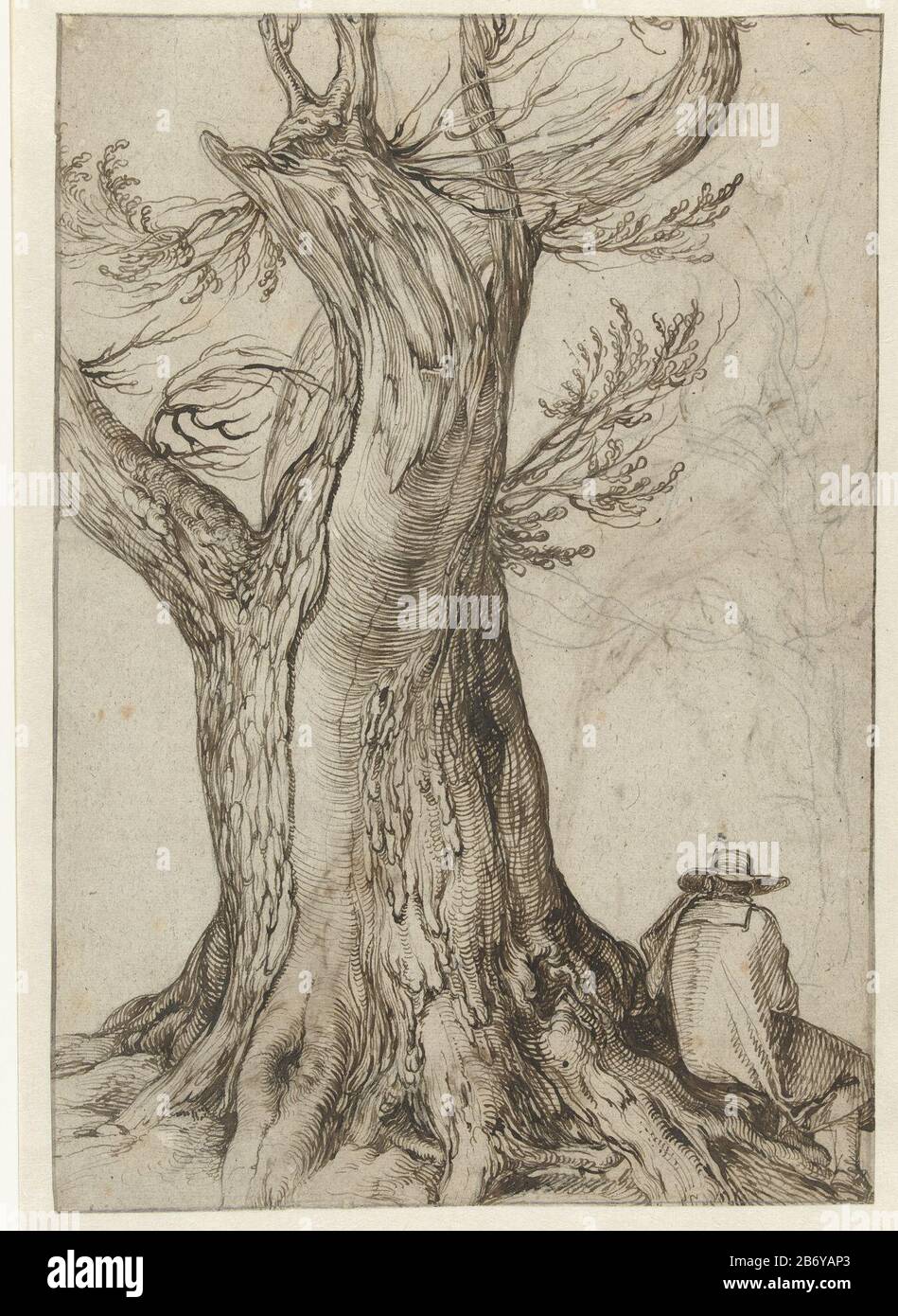 Kastanjeboom met enkele bomen eromheen Chestnut avec quelques arbres autour du type d'objet: Dessin Numéro d'objet: RP-T-1922-42 (V) Manufacture Créateur: Artiste: Jacob de Gheyn (II) Daté: 1598 - 1608 Caractéristiques physiques: Stylo dans la craie brune et noire sur le kardoespaper gris matériau: Cartouche de papier à encre craie: Stylo technique: Plume: Plume Dimensions: H 363 mm × l 250 mm Banque D'Images