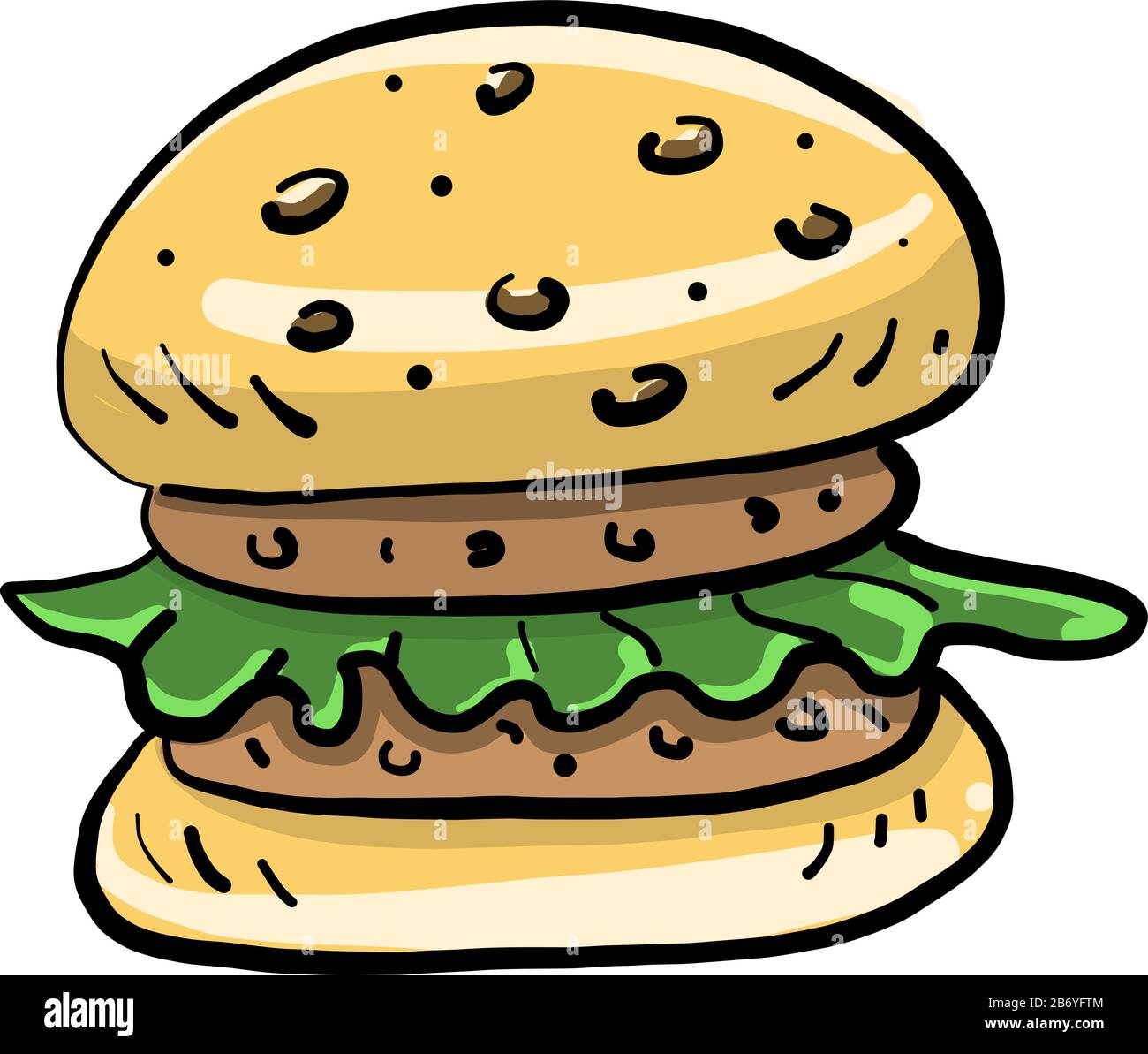 Burger Dessin Illustration Vecteur Sur Fond Blanc Image Vectorielle Stock Alamy