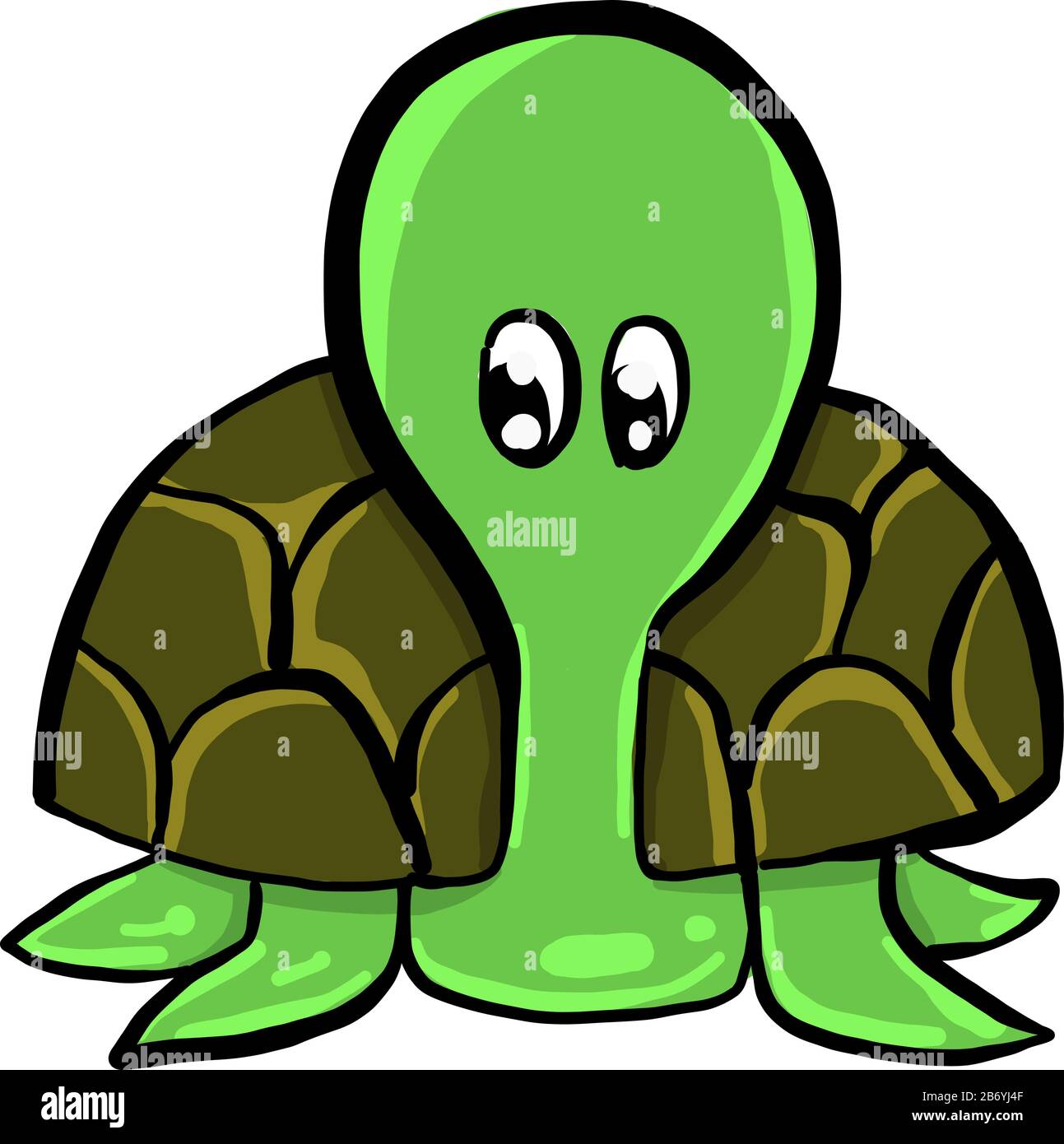 La tortue verte, illustration, vecteur sur fond blanc. Illustration de Vecteur
