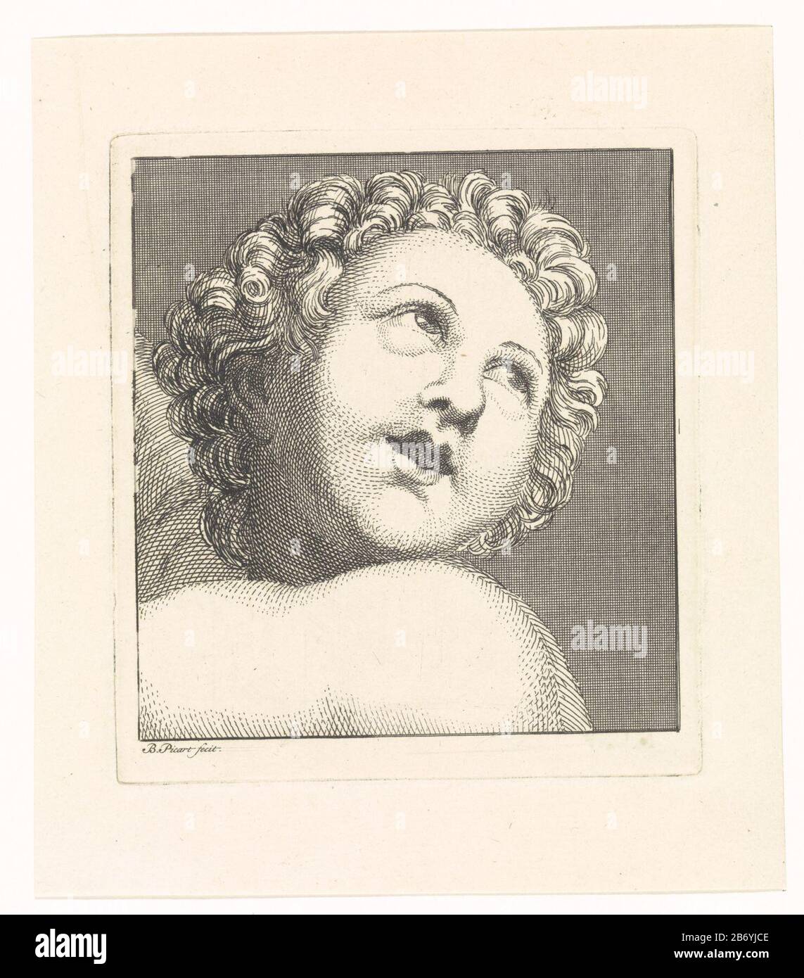 Kind met gekruld haar Child with curly hair type d'objet: Photo Numéro d'article: RP-P-OB-51.770 Inscriptions / marques: Marque du collectionneur, verso en bas à gauche, gravé: Lugt 2165 Fabricant : printmaker: Bernard Picart (bâtiment classé) Daté: 1683 - 1733 Caractéristiques physiques: Gravure et engraissement du matériel: Papier technique: Gravure / impression (mesures): Bord de la plaque : H 120 mm × W 109 mm Objet : postures de la protection de la tête Banque D'Images